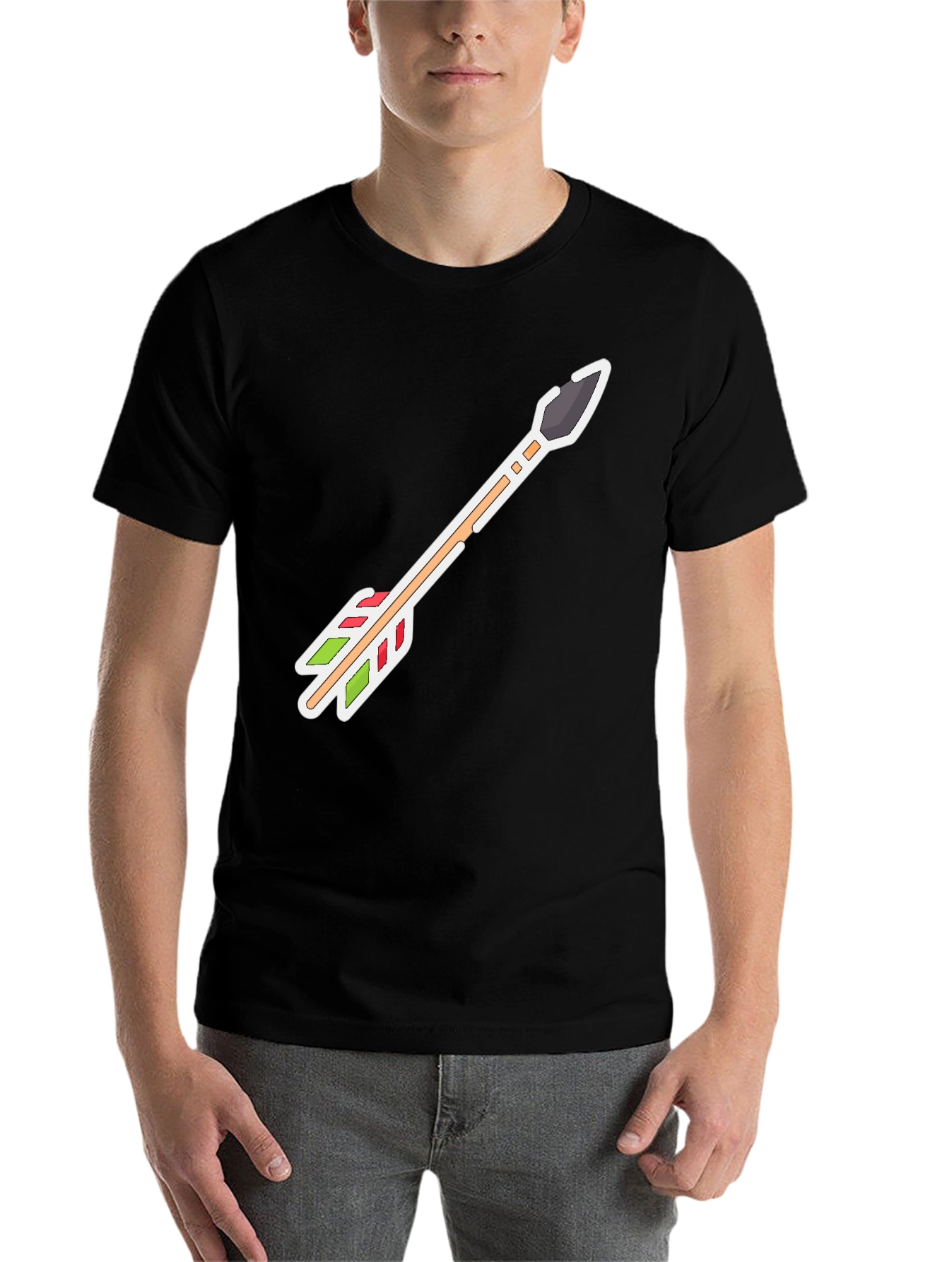 Black Arrow Graphic Tee - Casual Style, Unique Design view 7