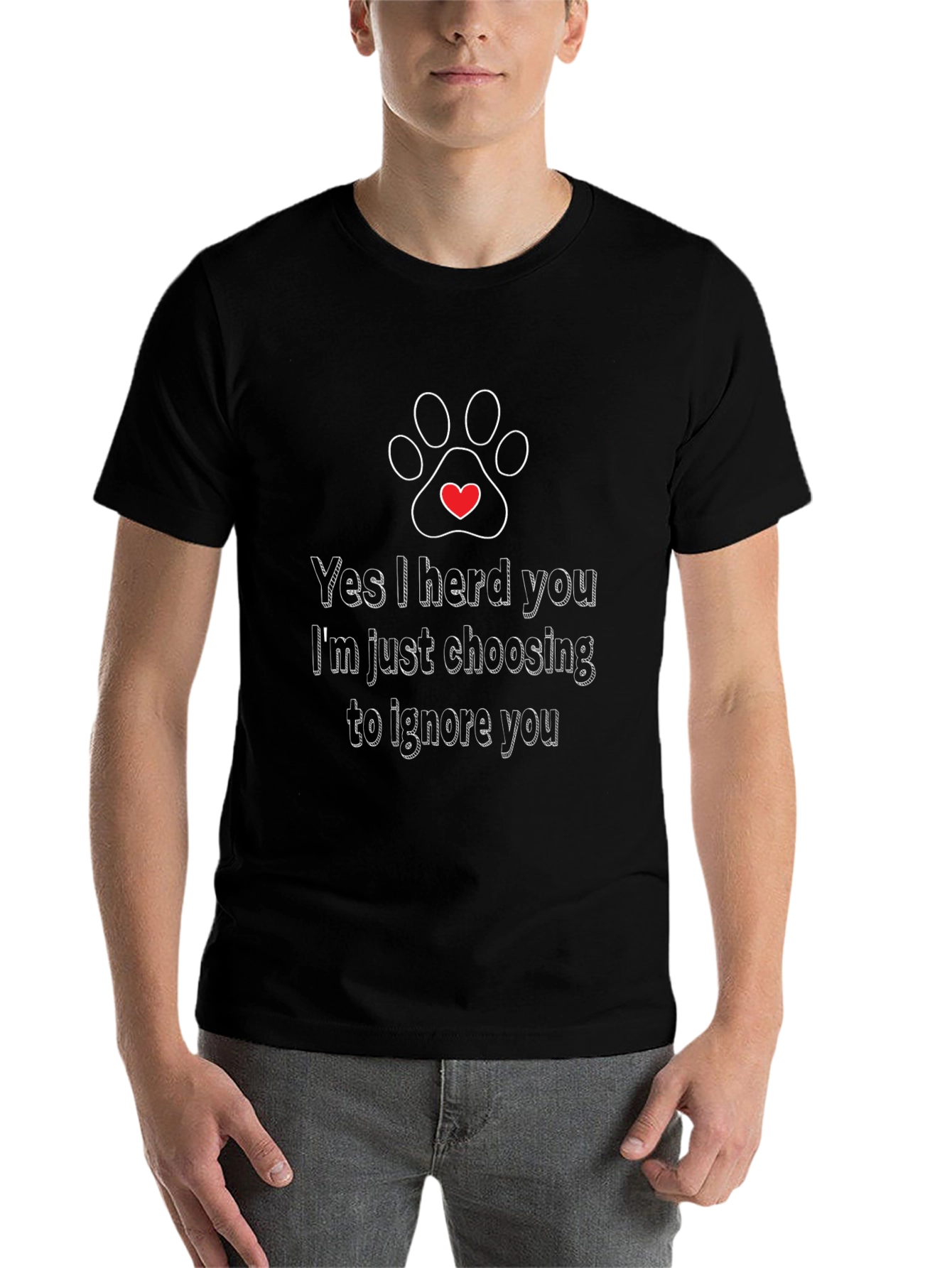Black Funny Dog Lover T-Shirt - I Herd You view 7