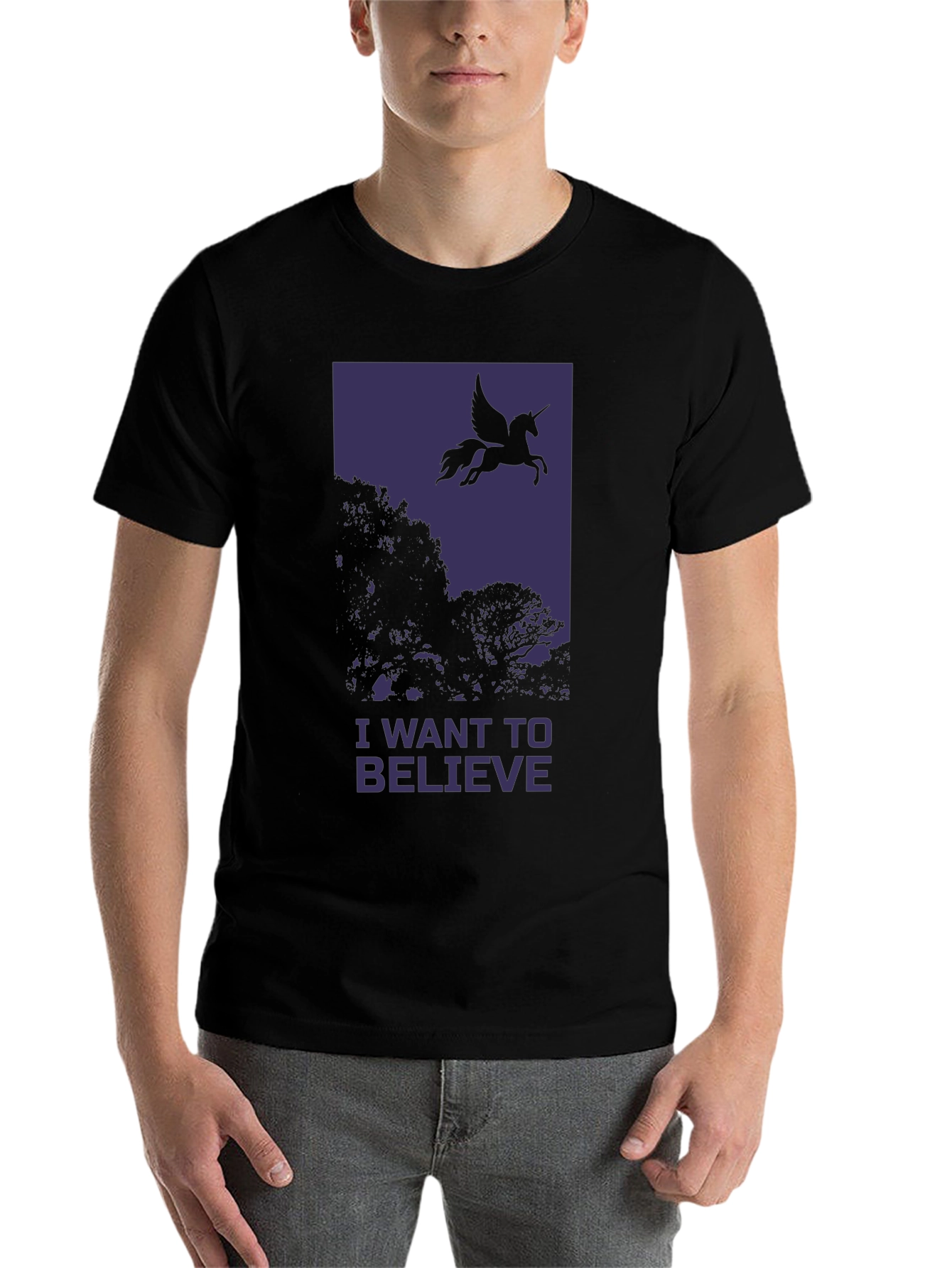 Black Believe Unicorn Tee - Men's Graphic T-Shirt view 7