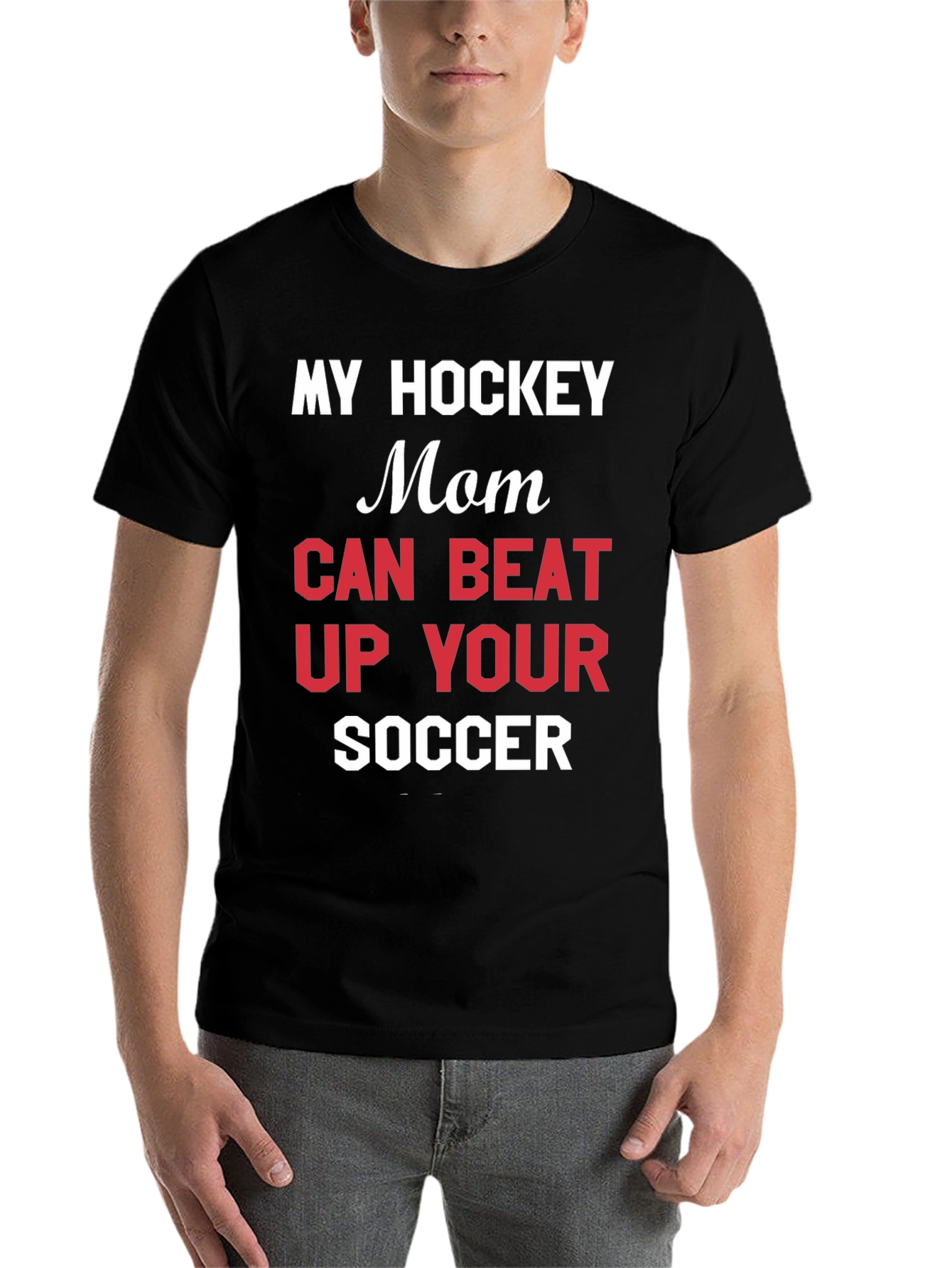 Black My Hockey Mom T-Shirt - Funny Sports Tee view 7