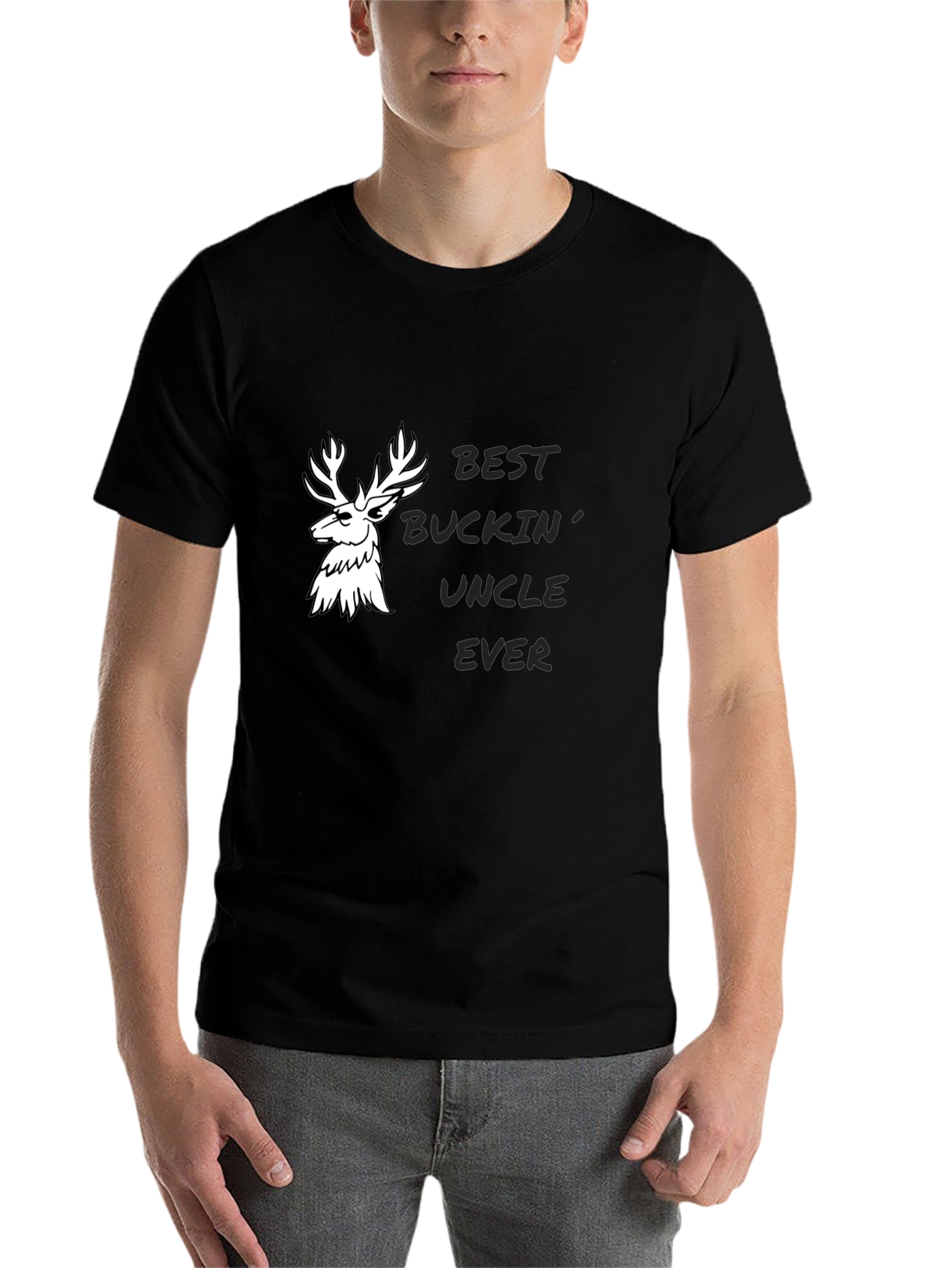 Black Best Buckin' Uncle Ever Tee view 7