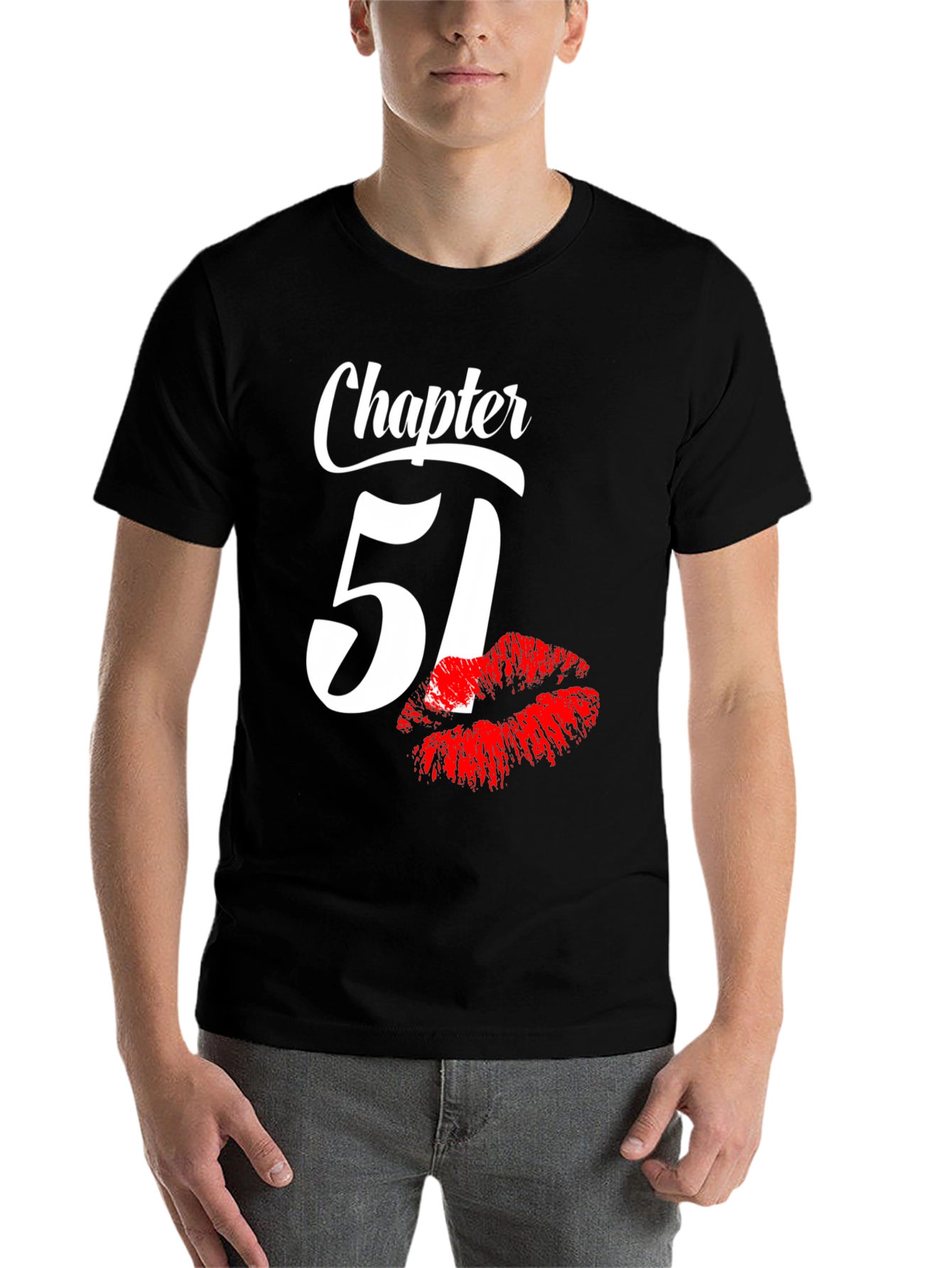 Black Chapter 51 Birthday T-Shirt with Lip Print view 7