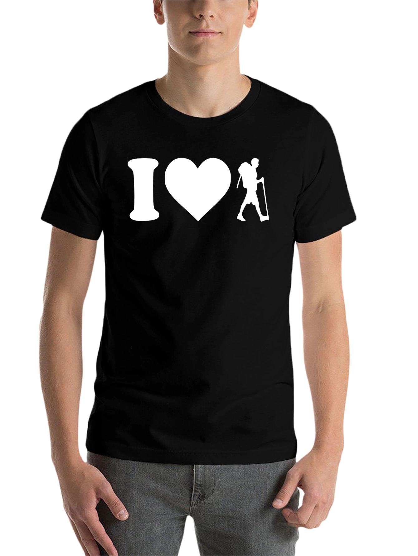 Black I Heart Hiking T-Shirt - Black Cotton Tee view 7