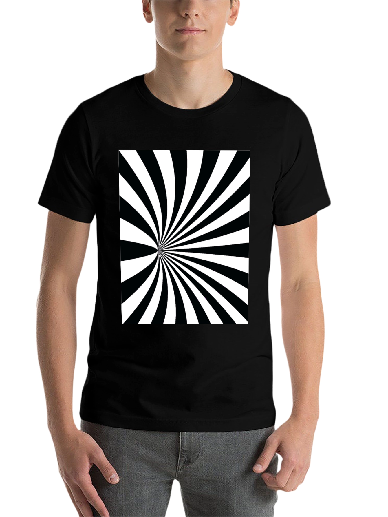 Black Hypnotic Black & White Swirl Tee view 7