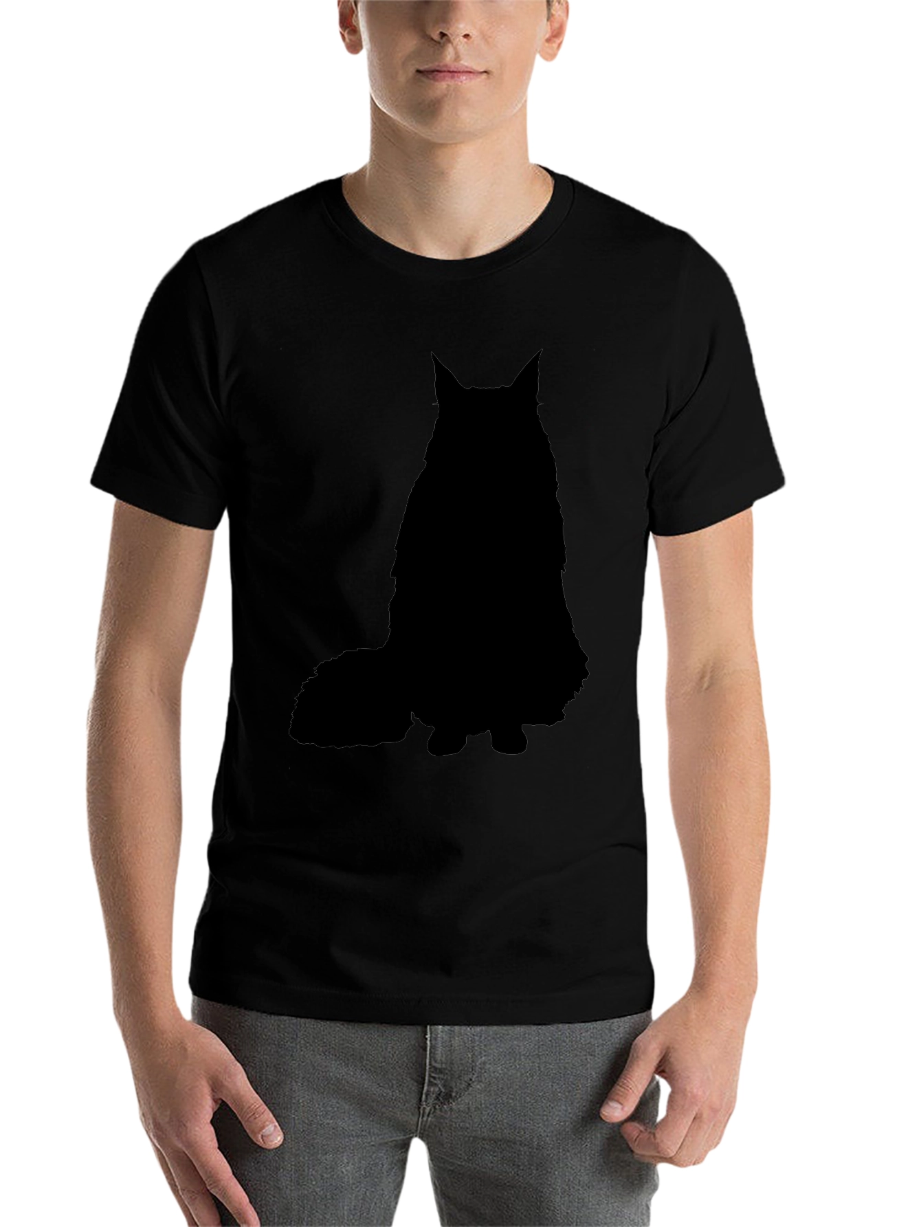Black Black Cat Silhouette Graphic T-Shirt view 7