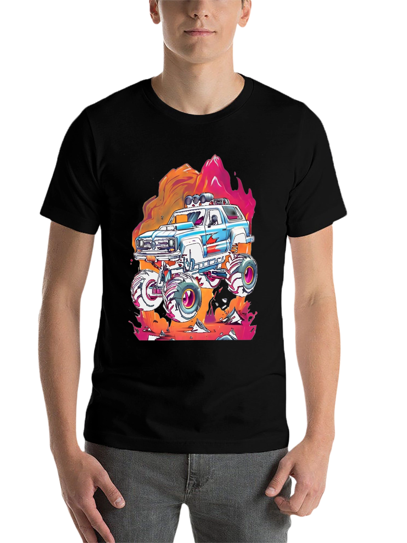 Black Monster Truck Graphic Tee view 7
