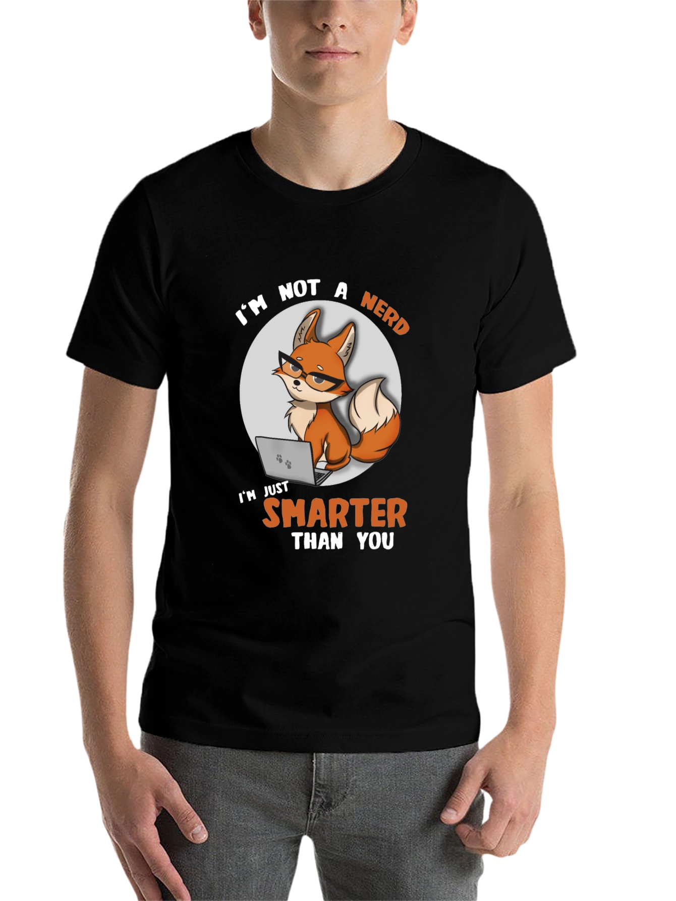 Black Smarter Than You Fox Graphic Tee view 7