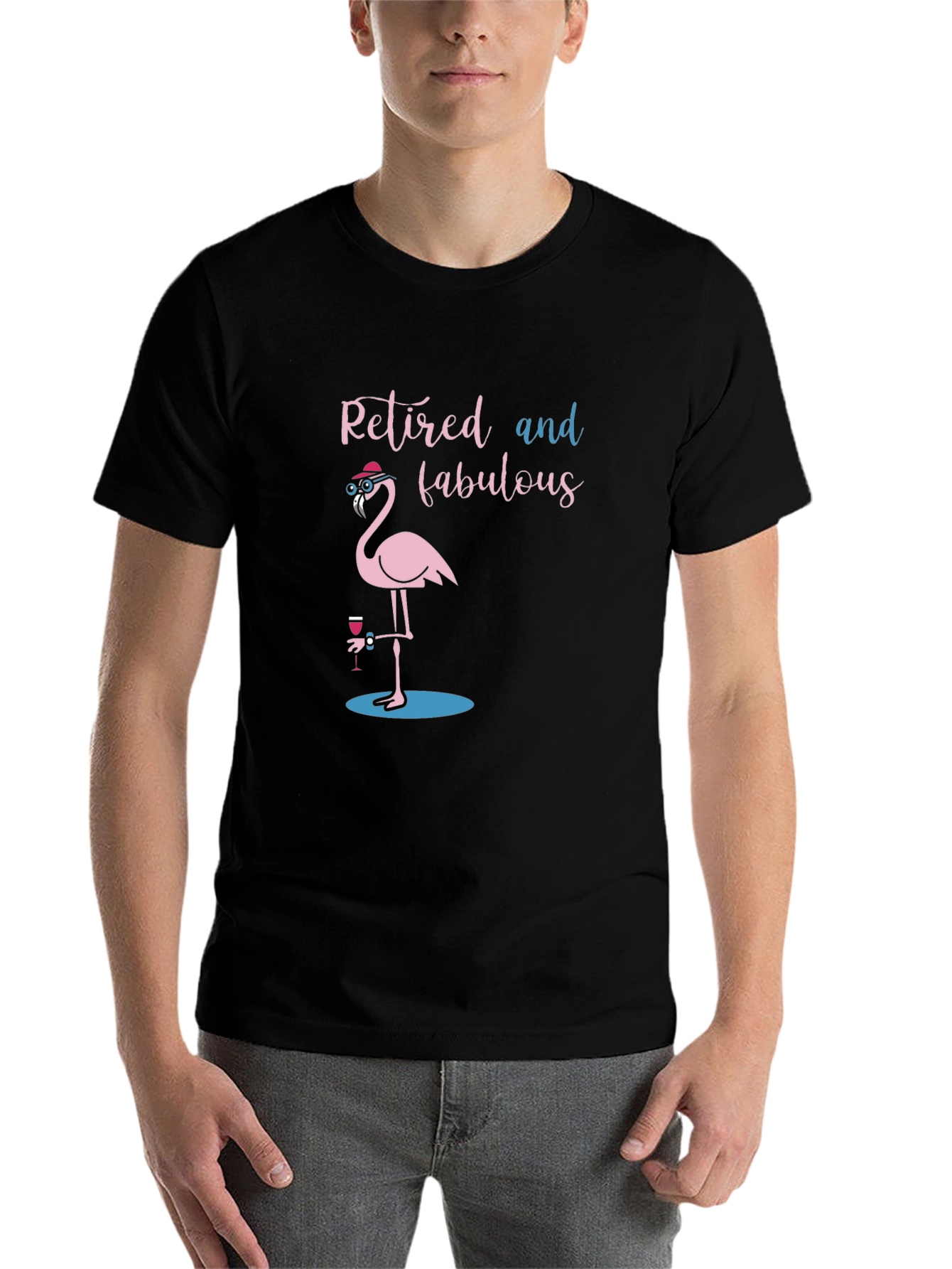 Black Retired and Fabulous Flamingo T-Shirt view 7