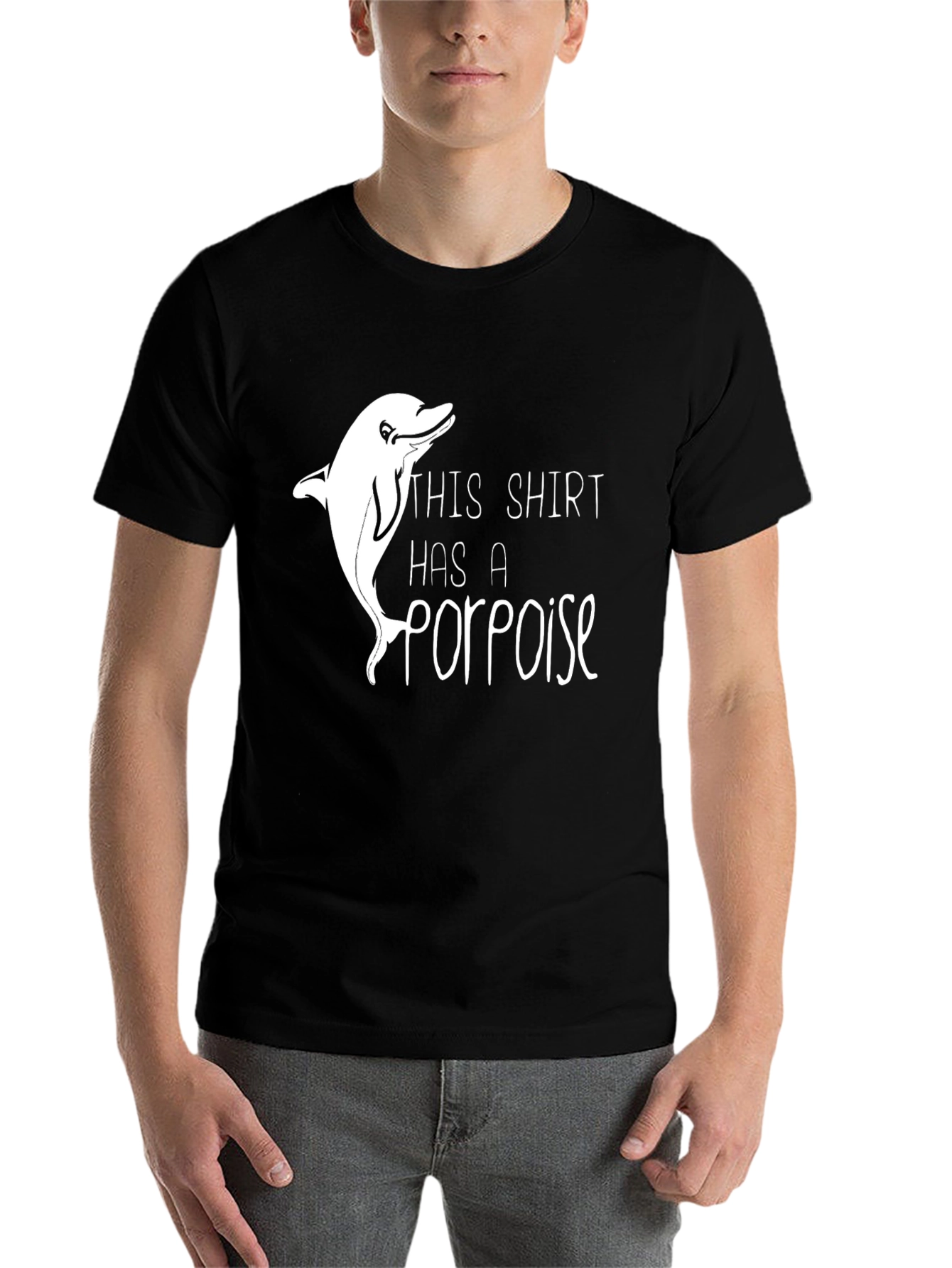 Black Porpoise Graphic T-Shirt - Men's Black Tee view 7