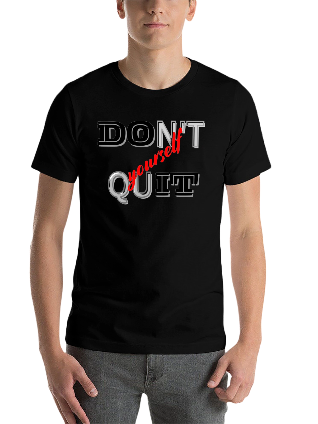 Black Don't Quit T-Shirt - Motivational Graphic Tee view 7