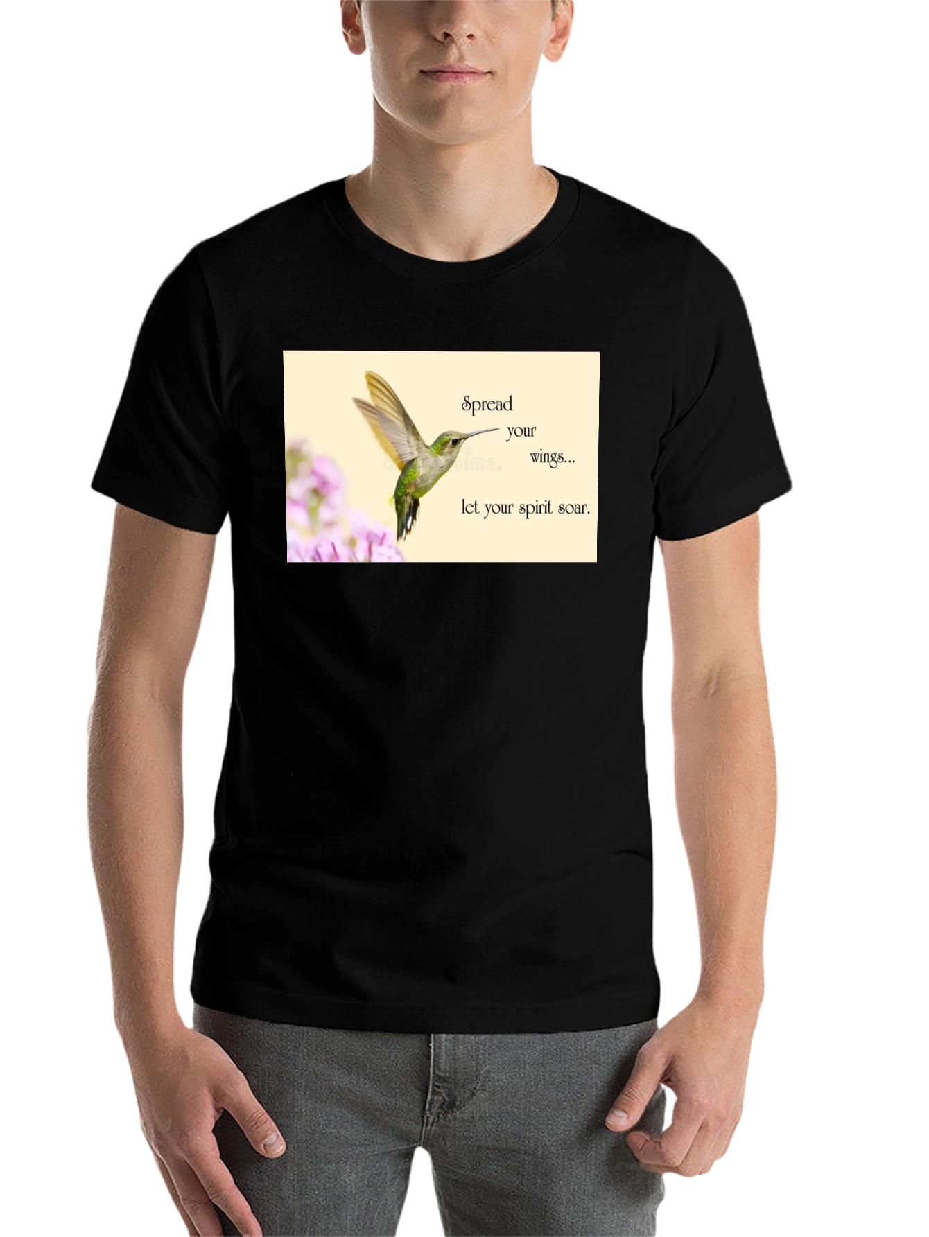 Black Hummingbird Spirit Soar T-Shirt view 7