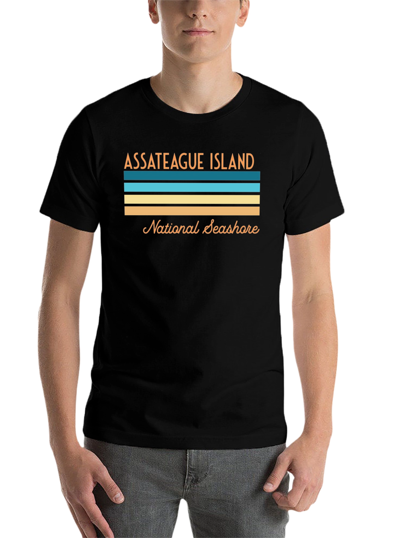 Black Assateague Island National Seashore Retro Tee view 7