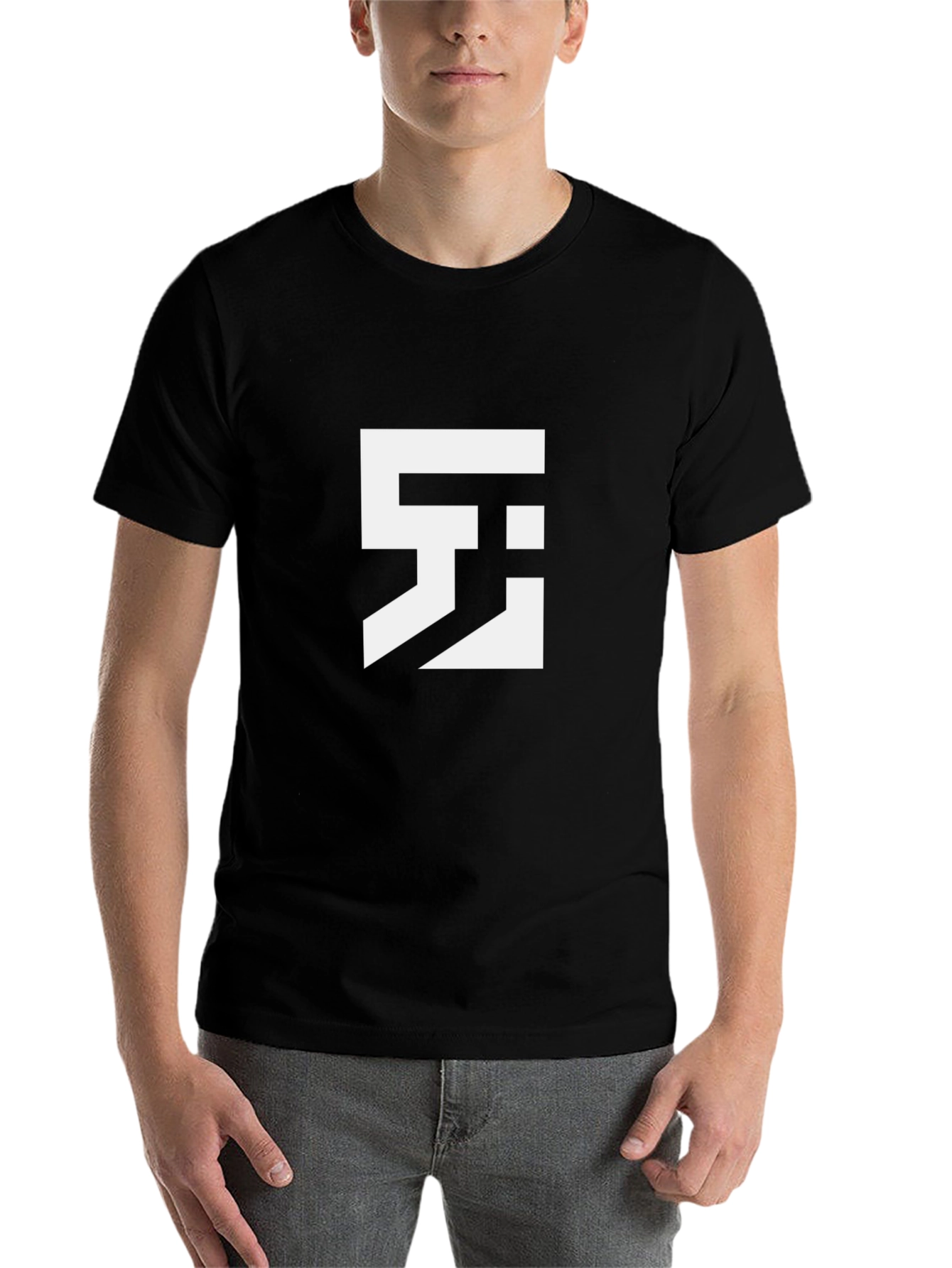 Black Modern Graphic Tee - Black view 7