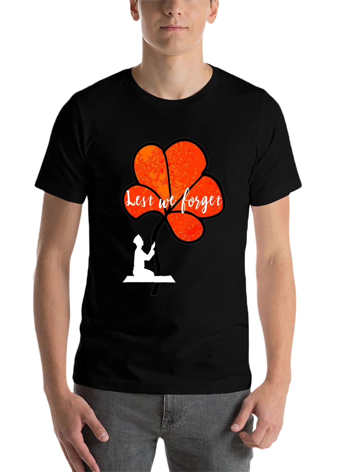 Black Lest We Forget Graphic T-Shirt view 7