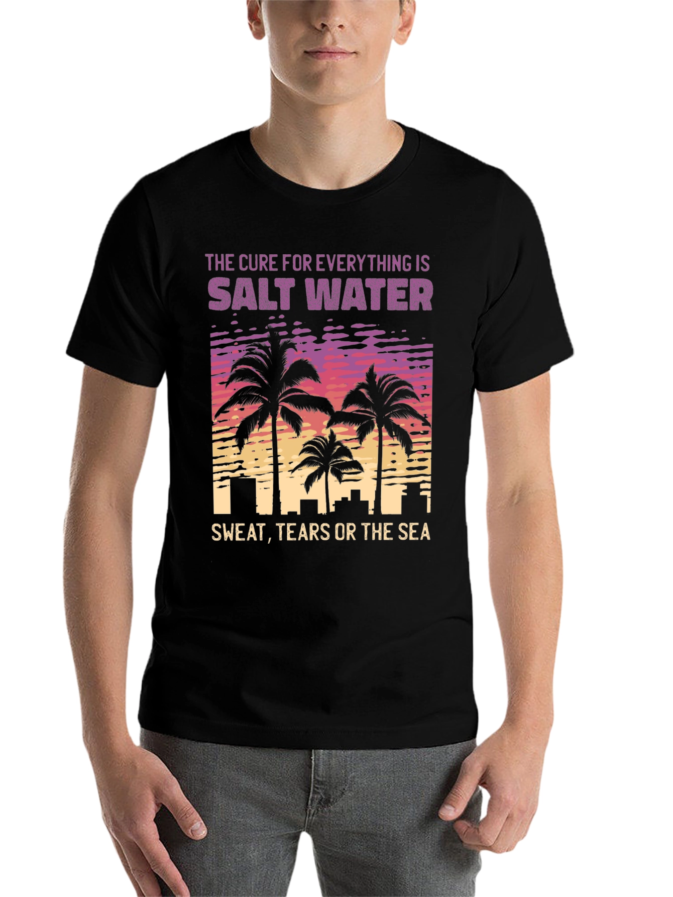 Black Salt Water Cure T-Shirt - Beach Lover Tee view 7