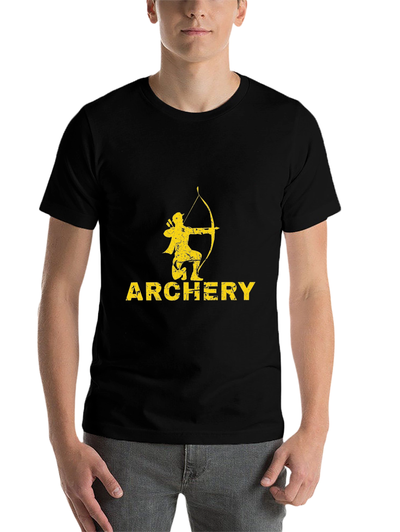 Black Archery T-Shirt - Black Tee with Archer Graphic view 7