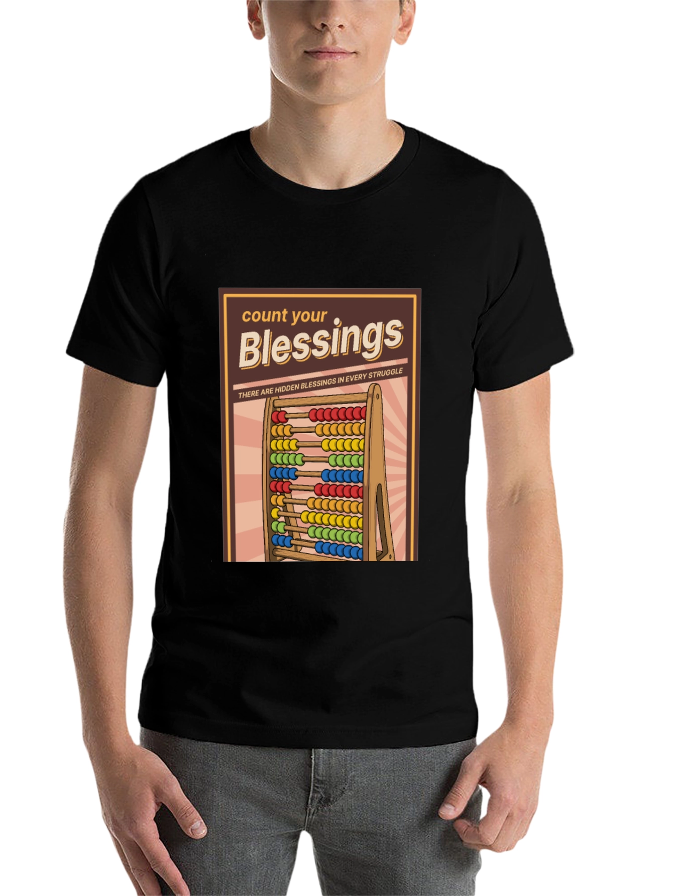 Black Count Your Blessings T-Shirt - Hidden Blessings in Struggle view 7