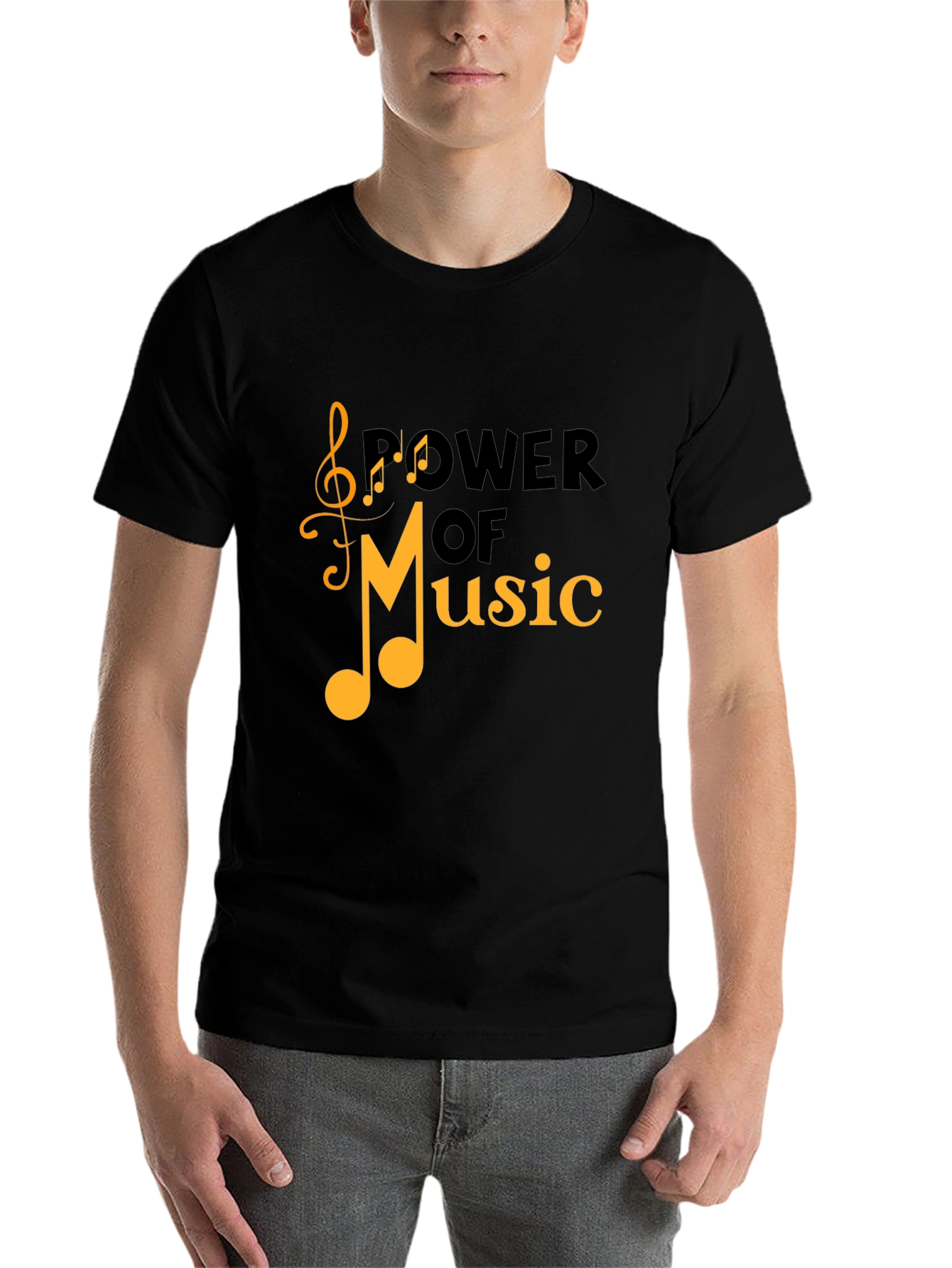 Black Power of Music Black Graphic Tee view 7