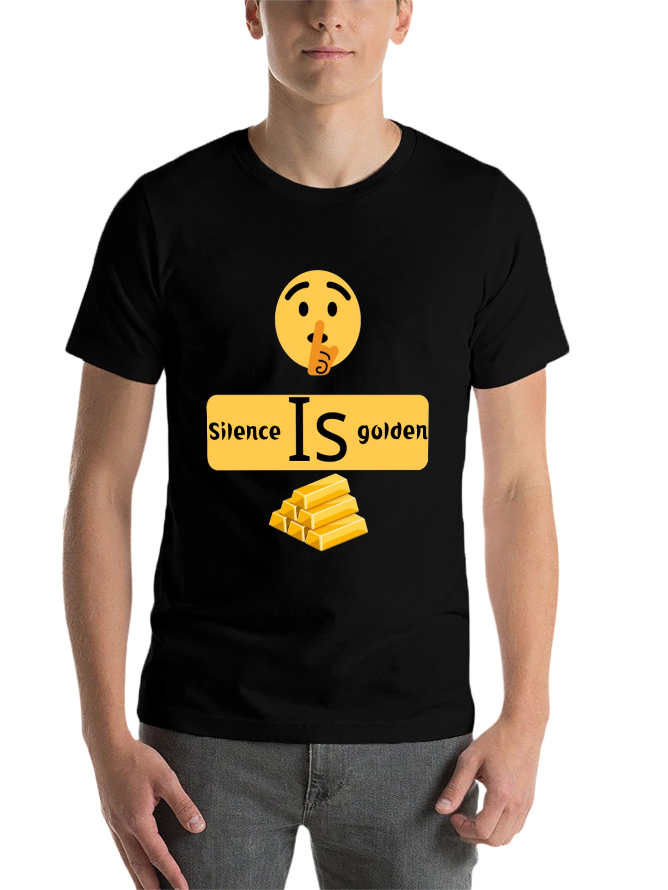 Black Silence is Golden Graphic T-Shirt view 7