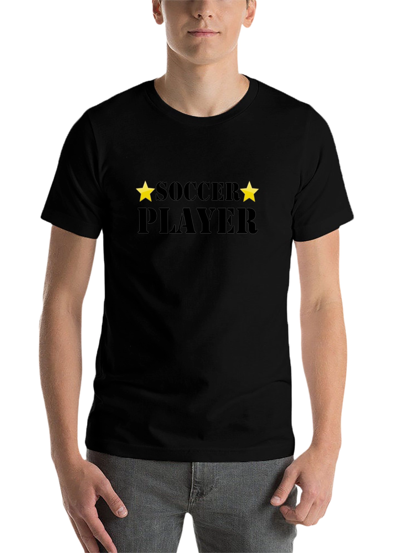 Black Soccer Player Graphic T-Shirt view 7