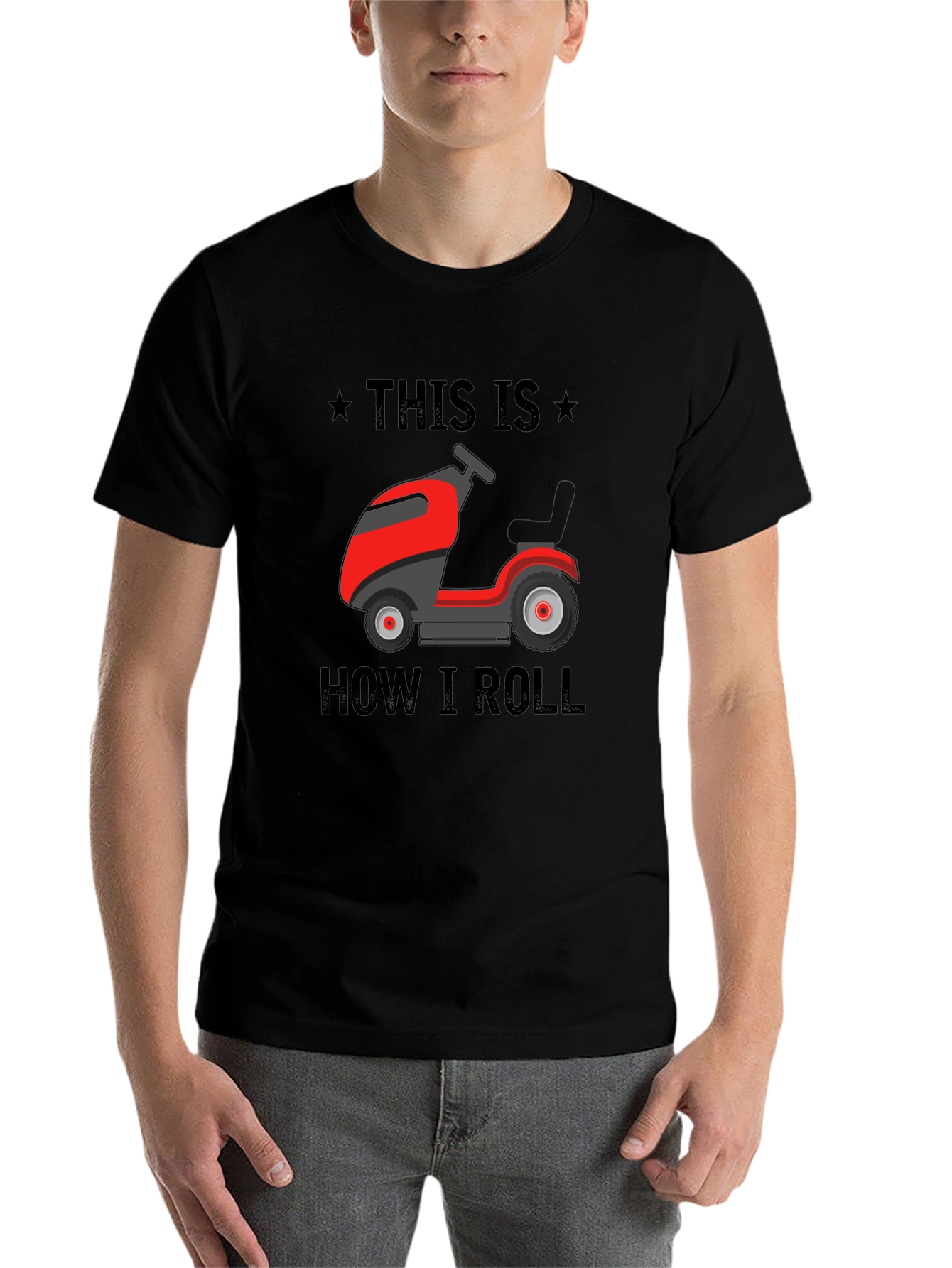 Black This Is How I Roll Lawn Mower T-Shirt view 7
