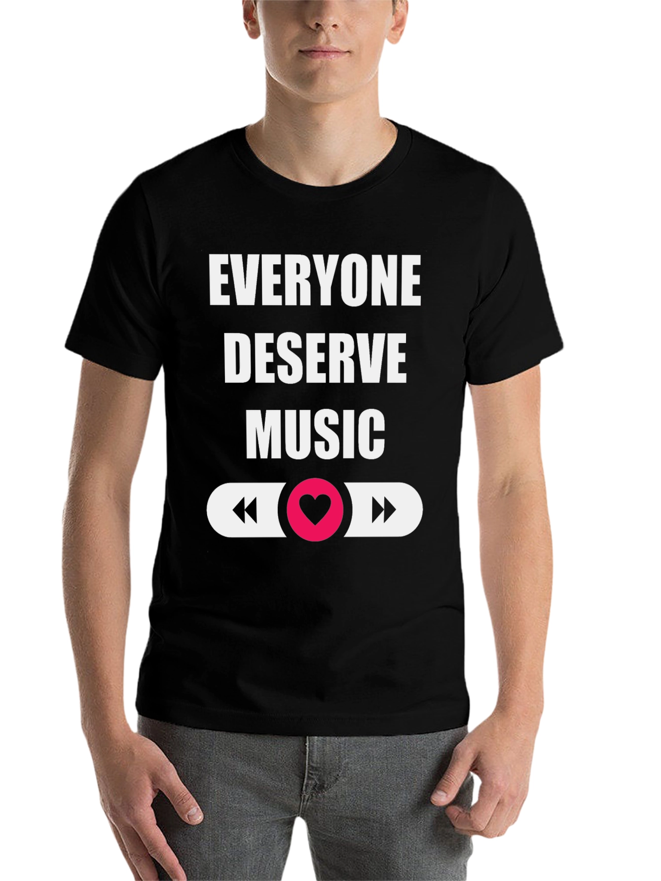 Black Everyone Deserves Music Graphic Tee view 7