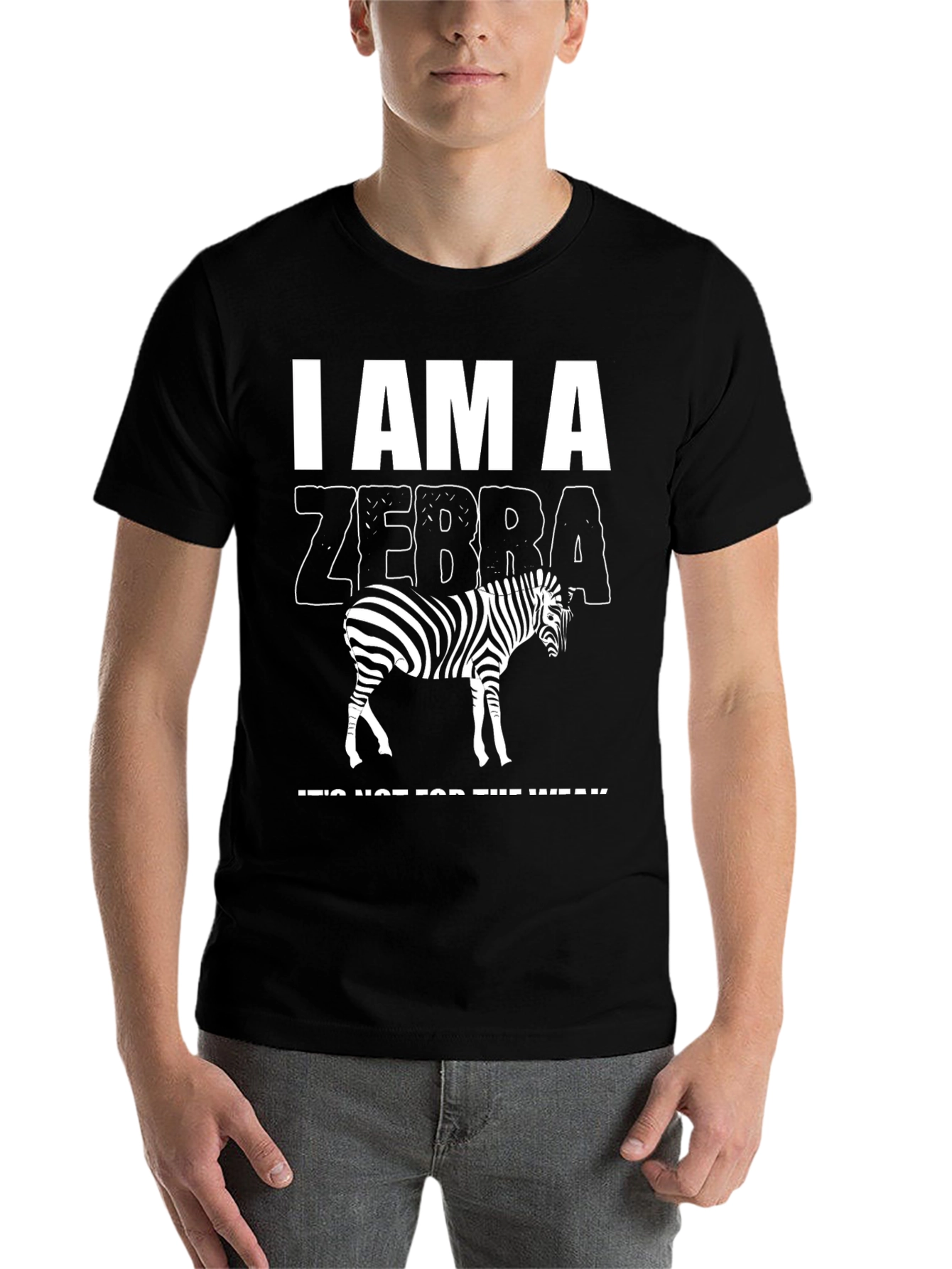 Black I am a Zebra Graphic T-Shirt view 7