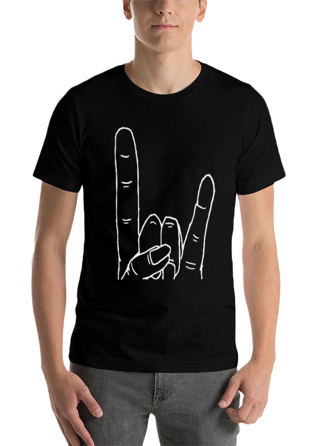 Black Rock On! Graphic Tee - Black Crew Neck T-Shirt view 7