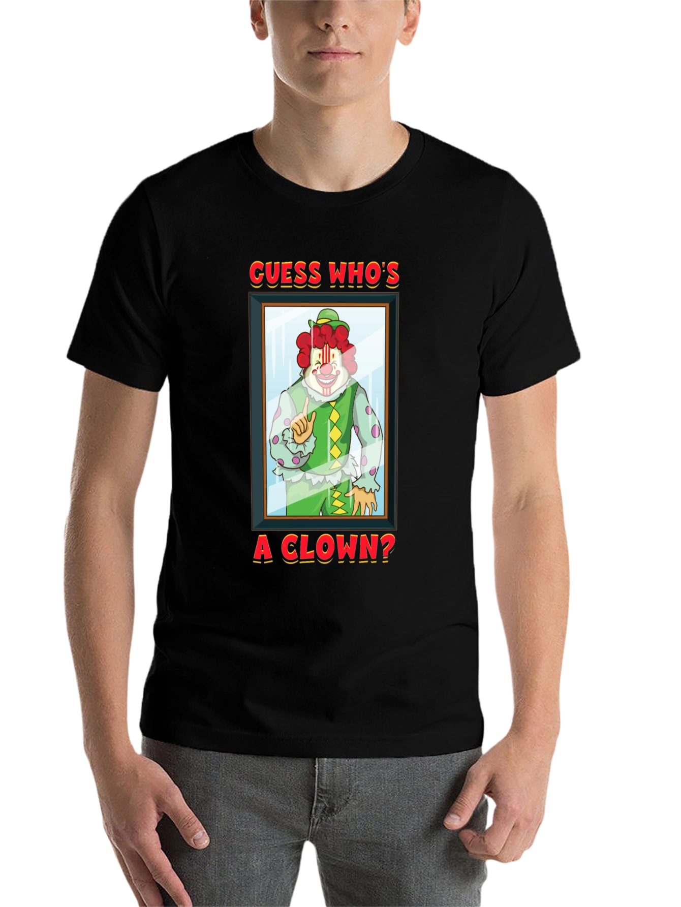 Black Guess Who's A Clown? Graphic T-Shirt view 7