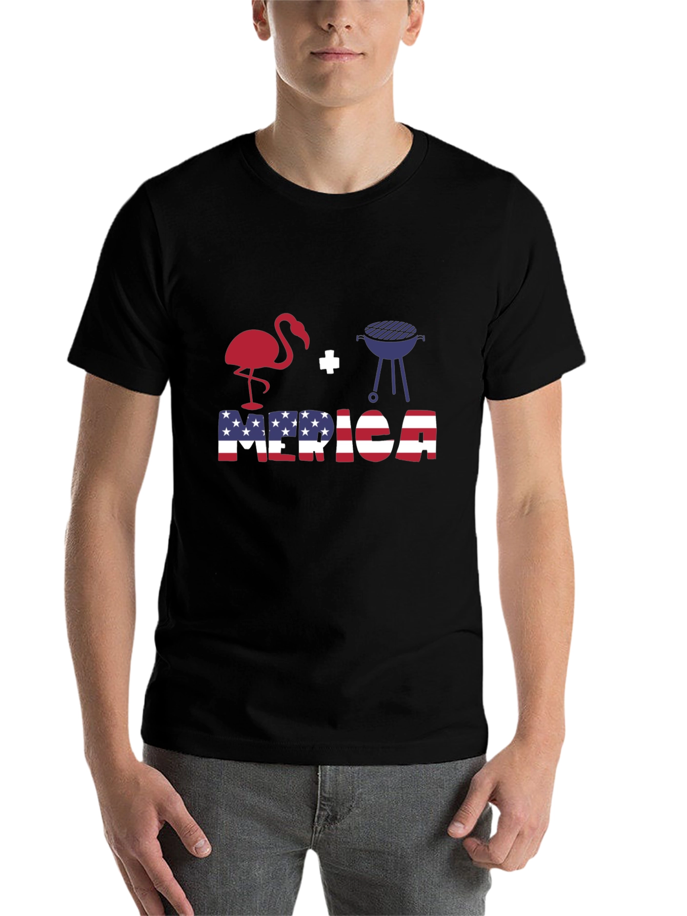 Black Flamingo+Grill Merica T-Shirt view 7