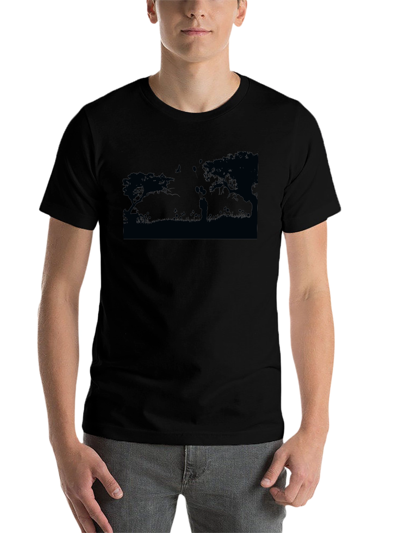 Black Romantic Silhouette Graphic Tee - Unisex Soft Cotton view 7