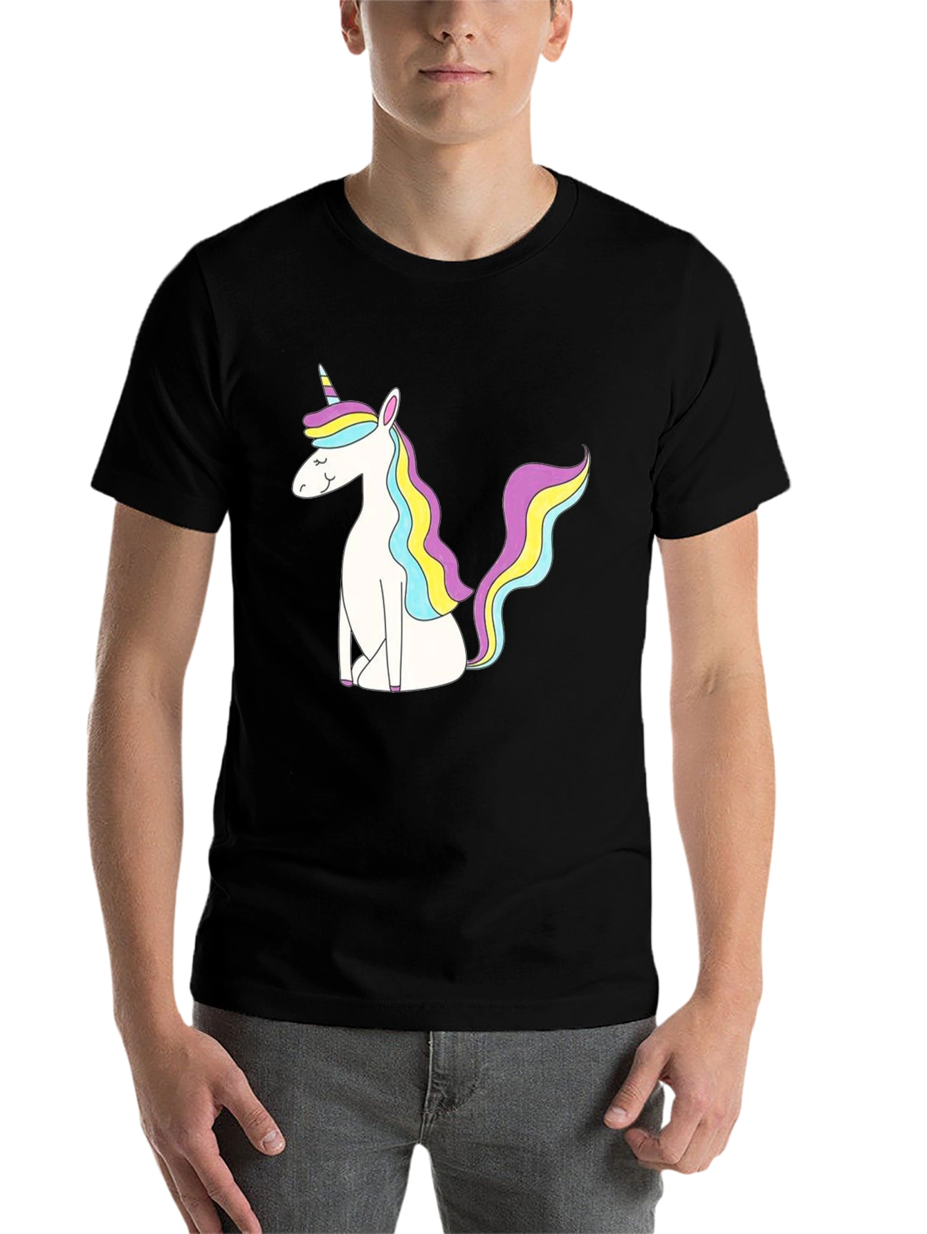 Black Unicorn Graphic Black T-Shirt - Magical Comfort view 7