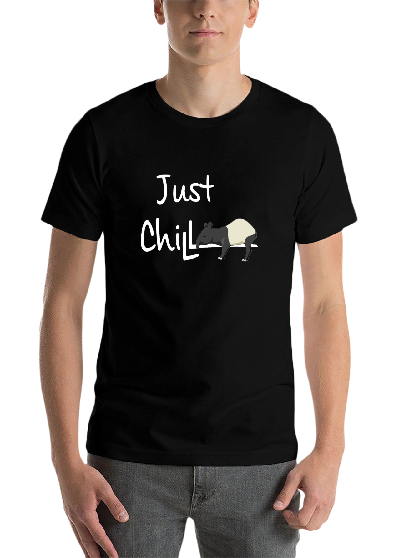 Black Just Chill Tapir Graphic Tee - Black view 7