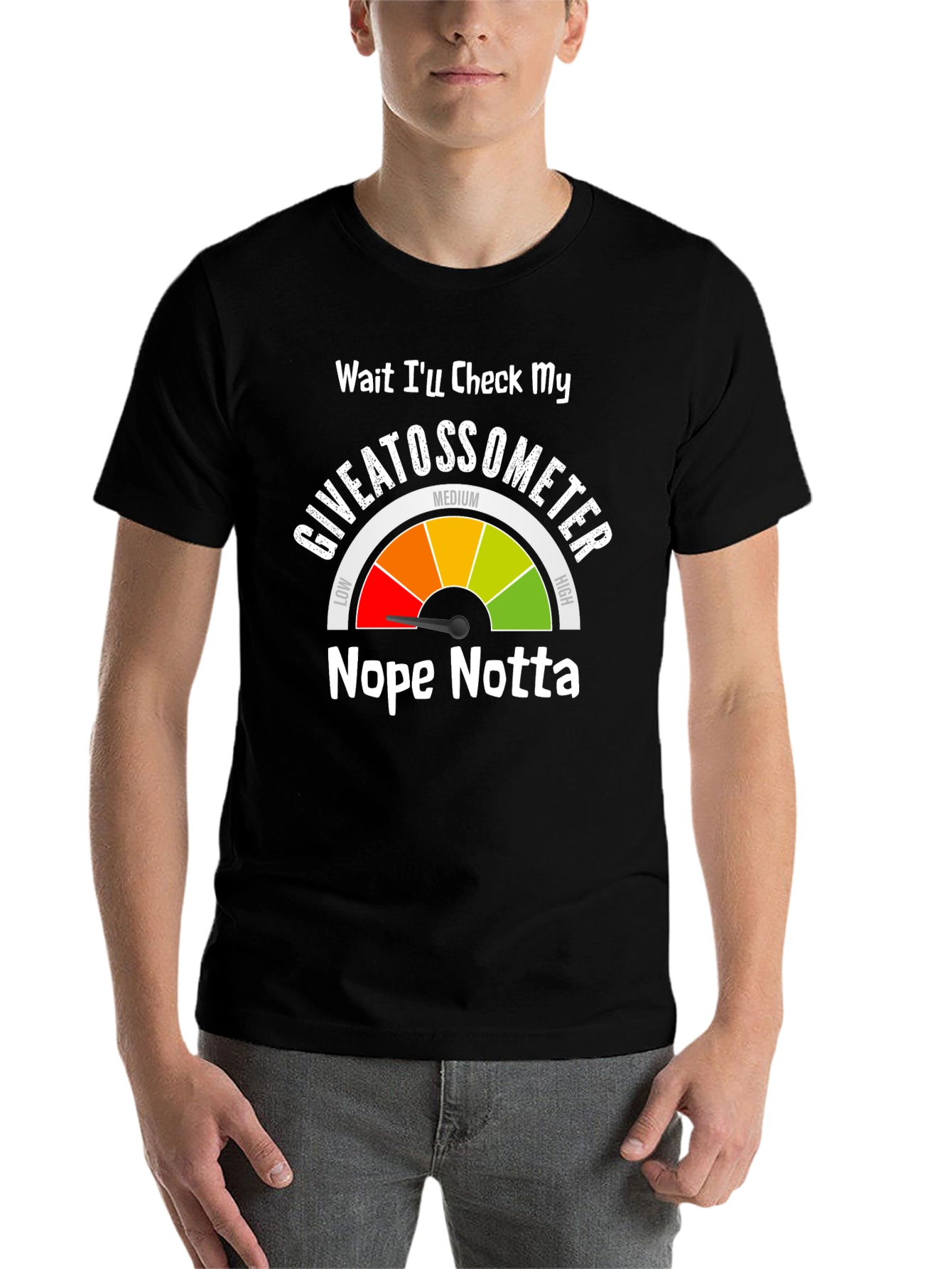 Black Giveatossometer Graphic T-Shirt - Sarcastic Humor Tee view 7