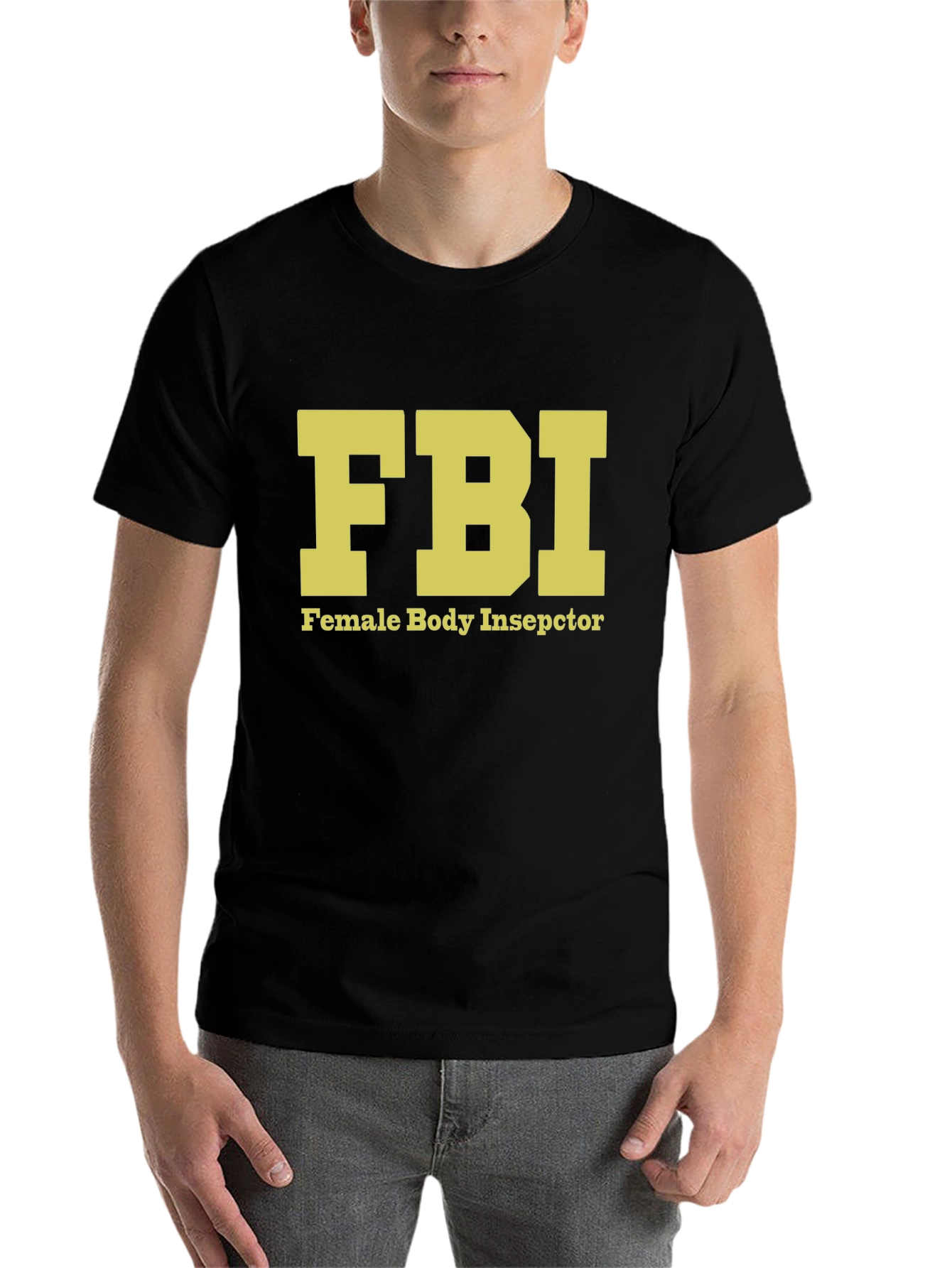 Black FBI Female Body Inspector Novelty T-Shirt view 7