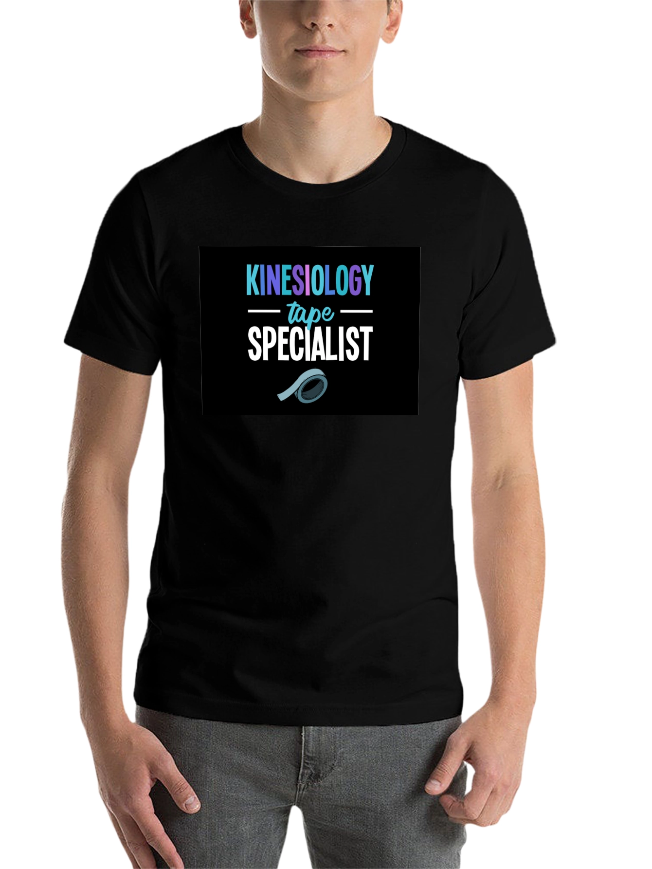 Black Kinesiology Tape Specialist T-Shirt view 7