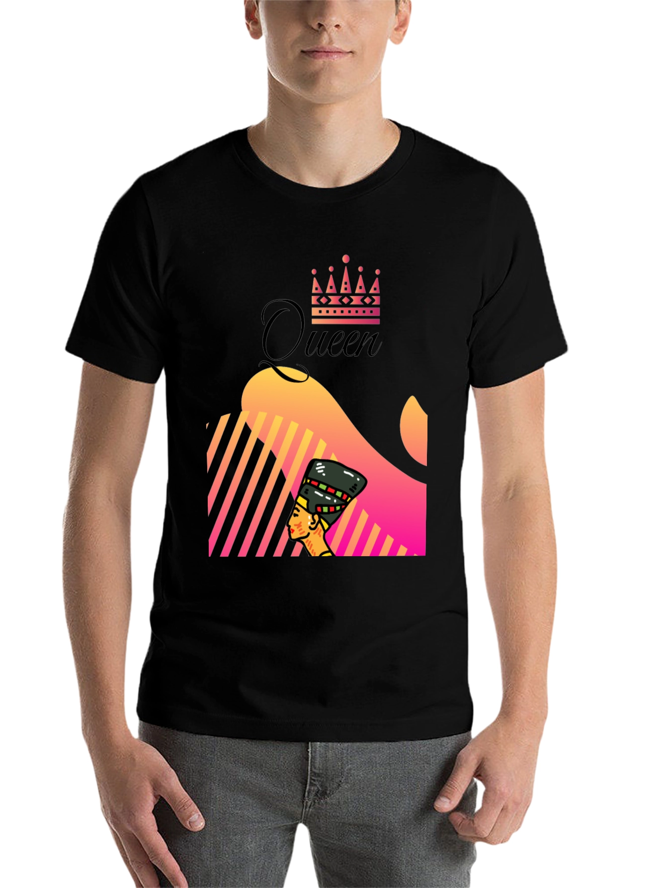Black Queen Nefertiti Graphic Tee - Unique Design view 7