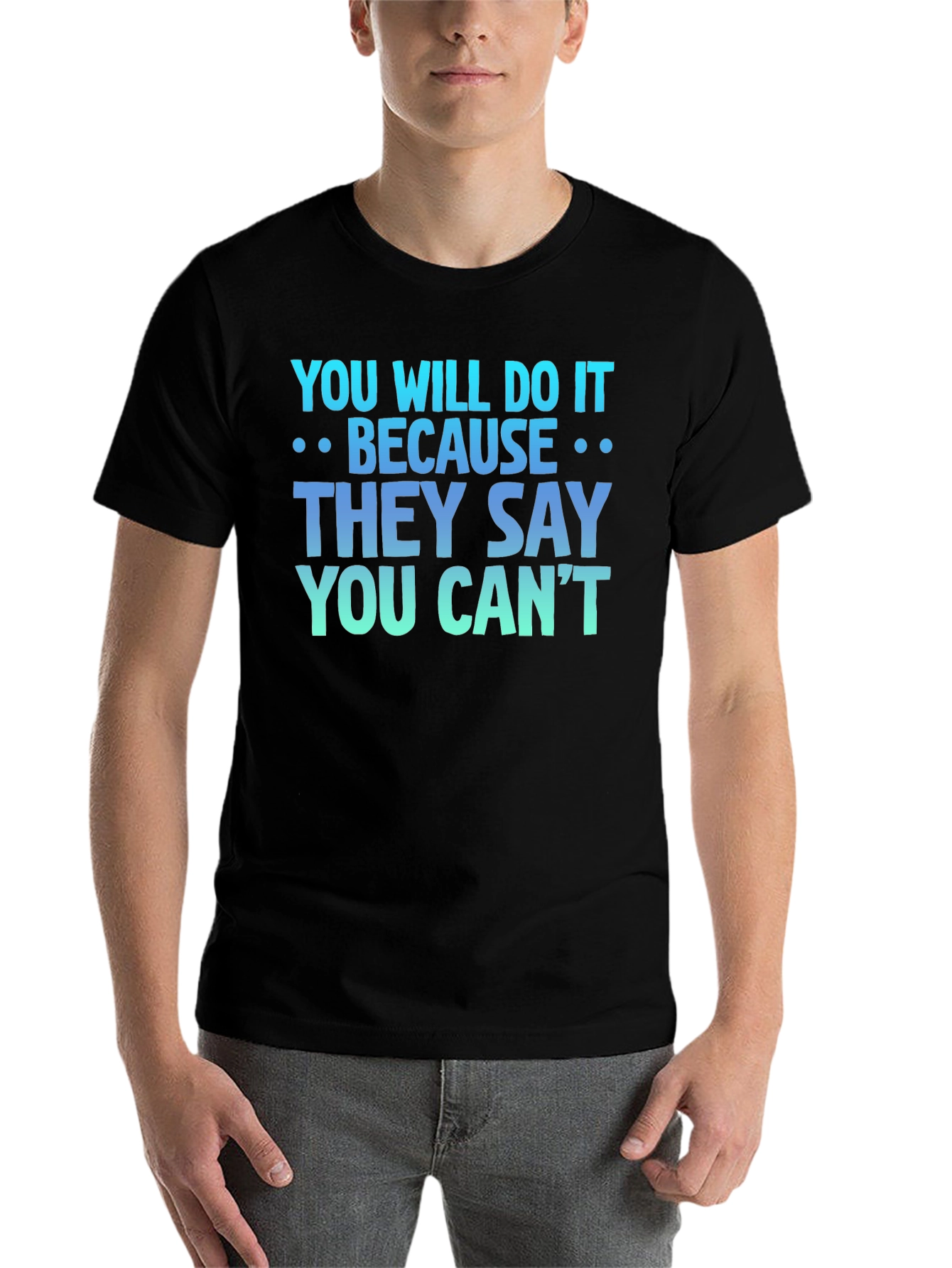 Black Motivational T-Shirt - You Will Do It view 7