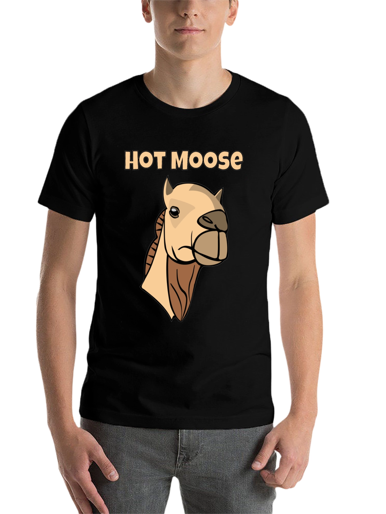 Black Hot Moose T-Shirt - Novelty Graphic Tee view 7