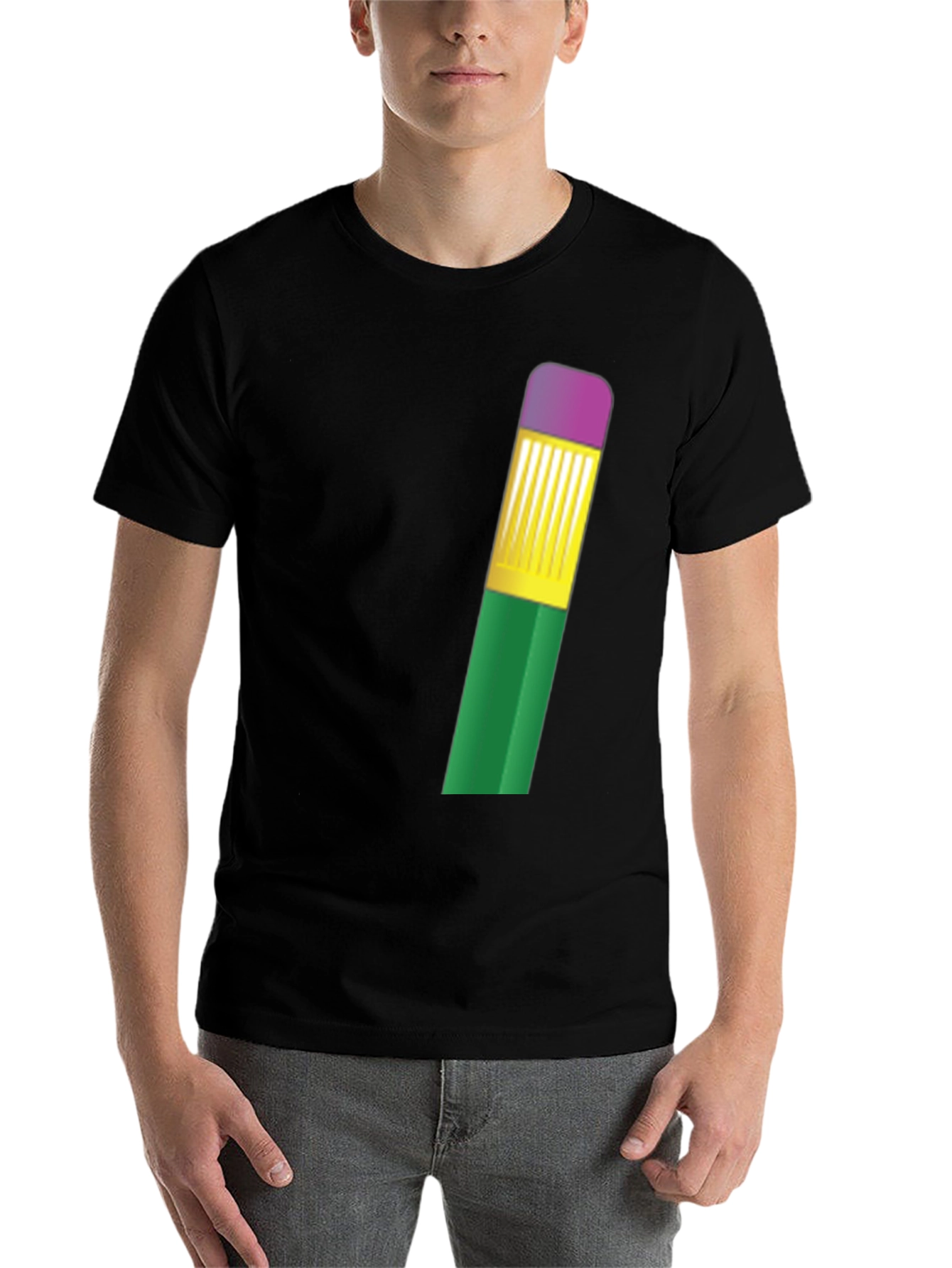 Black Novelty Pencil T-Shirt - Quirky Graphic Tee view 7