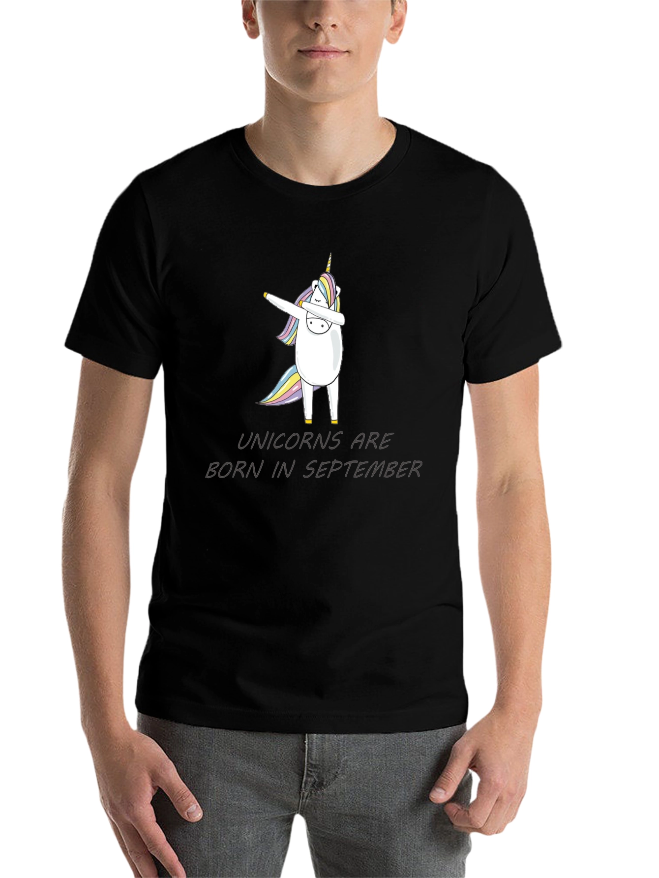 Black Unicorns Born in September Dab T-Shirt view 7