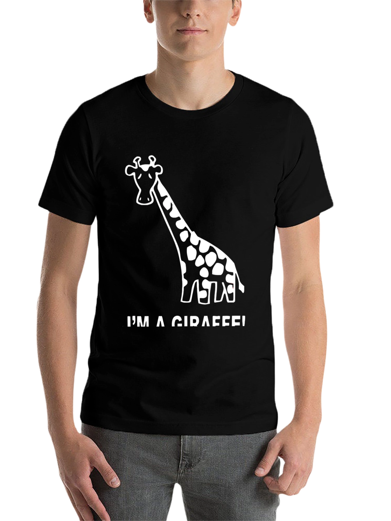 Black I'm a Giraffe! Graphic T-Shirt view 7