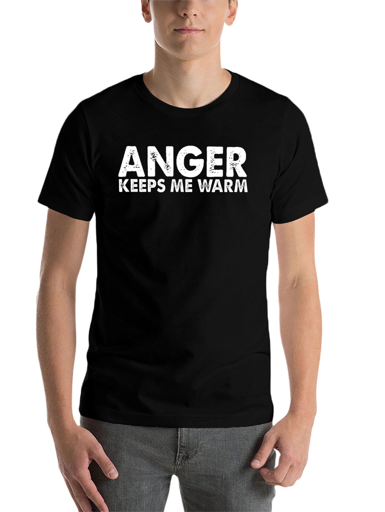 Anger Keeps Me Warm Black T-Shirt - 7