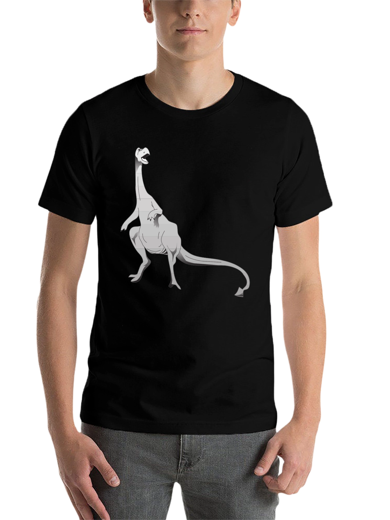 Black Dinosaur Graphic Tee - Classic Black T-Shirt view 7