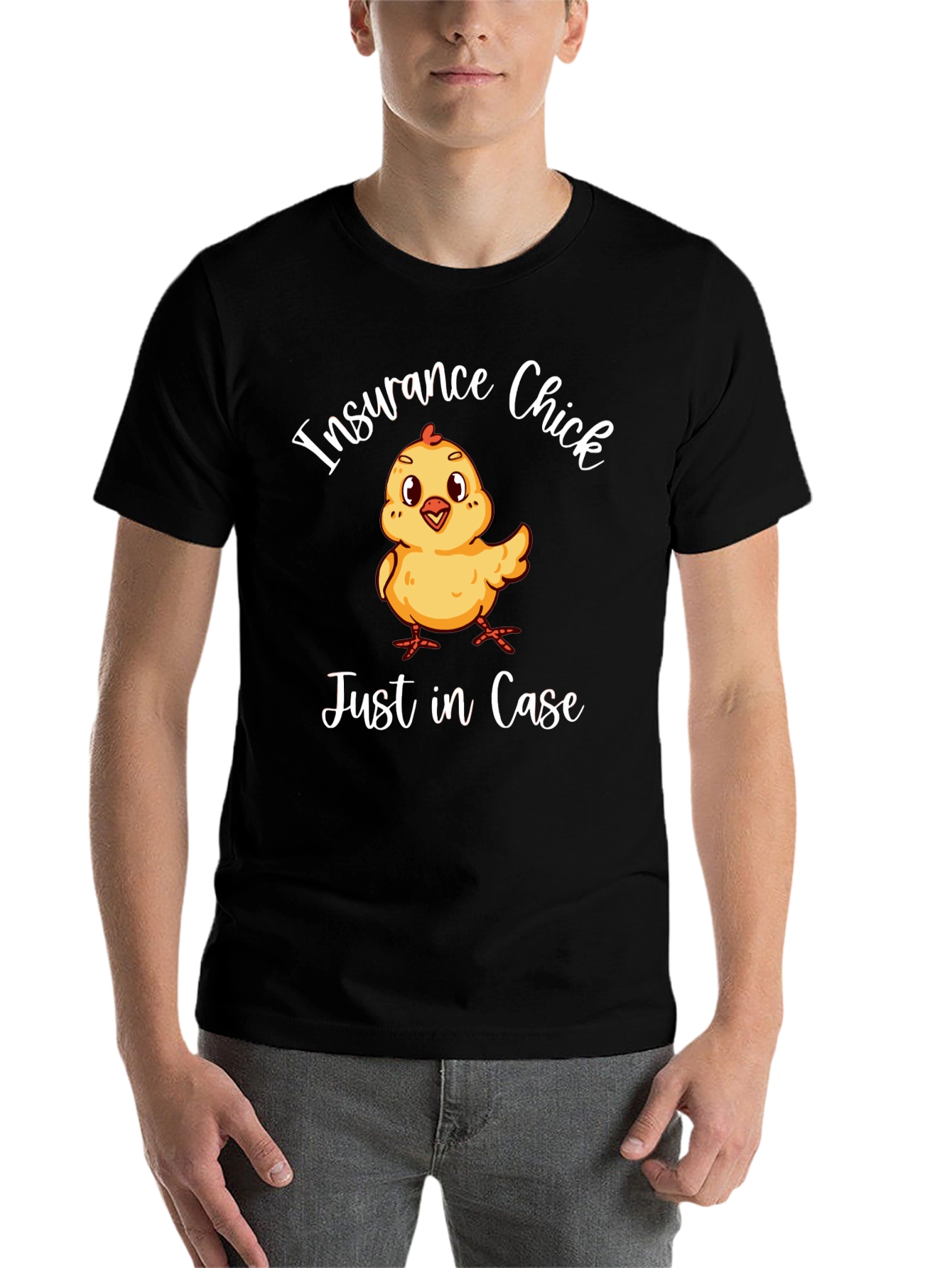 Black Insurance Chick T-Shirt - Just in Case! view 7