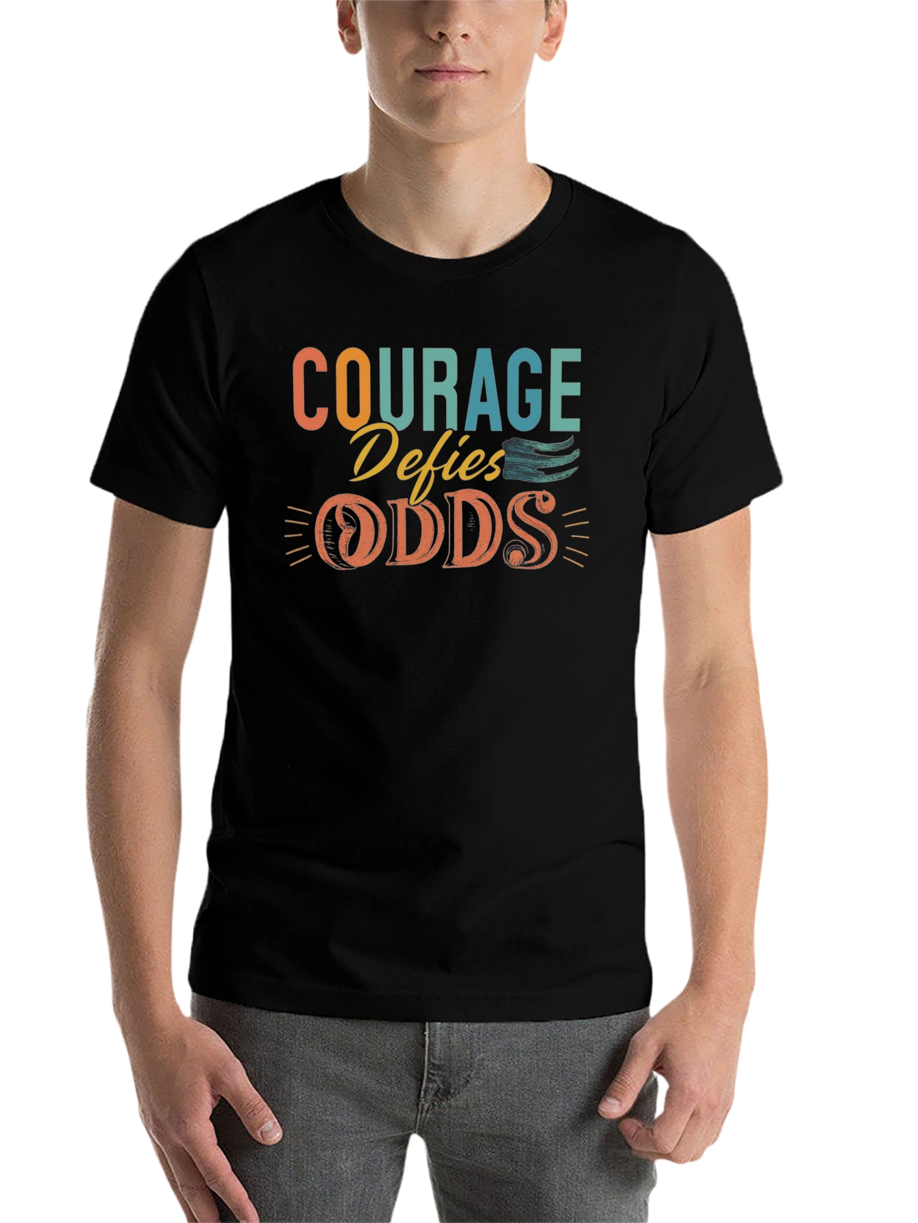 Black Courage Defies Odds Graphic Tee view 7