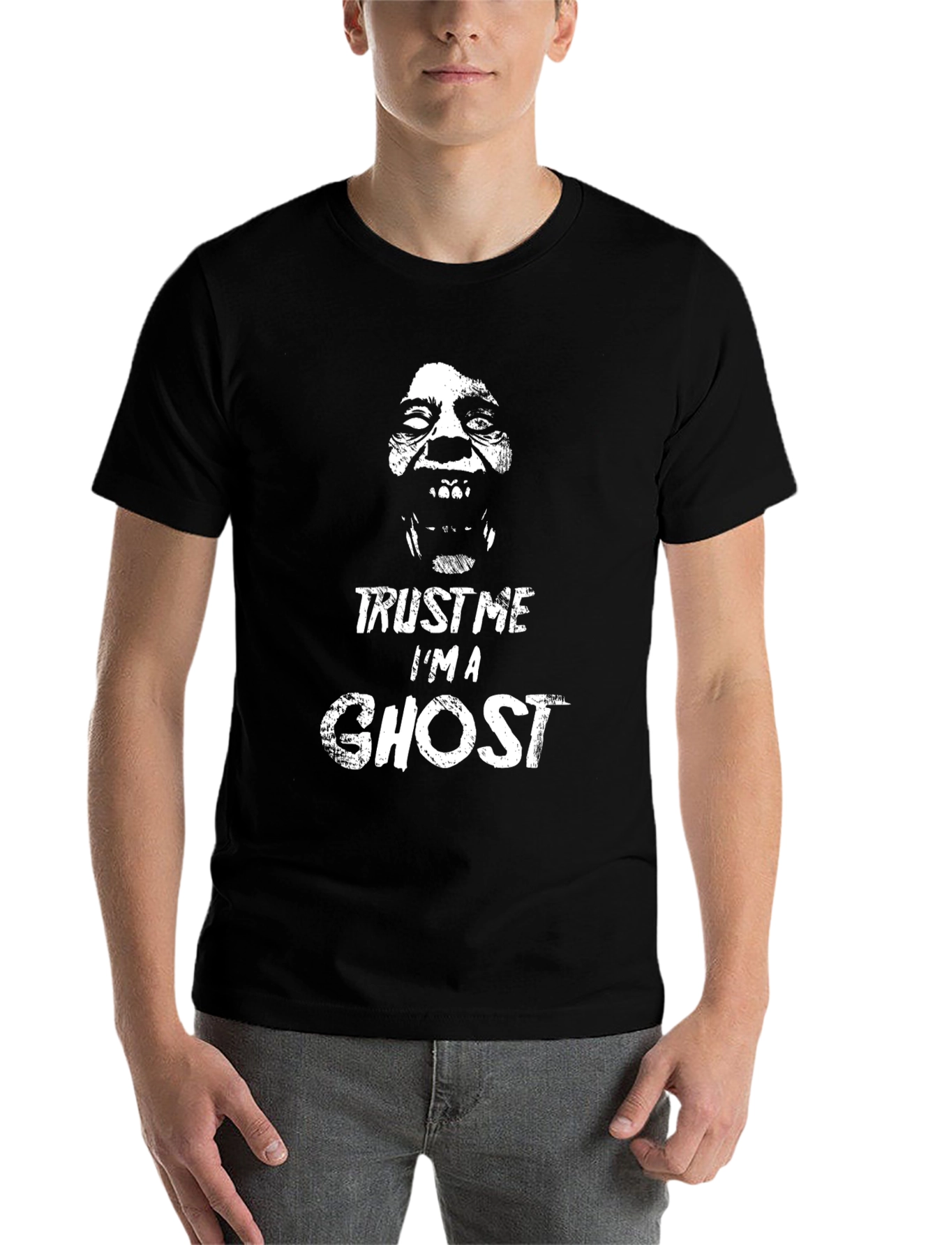Black Trust Me I'm A Ghost Black Graphic T-Shirt view 7
