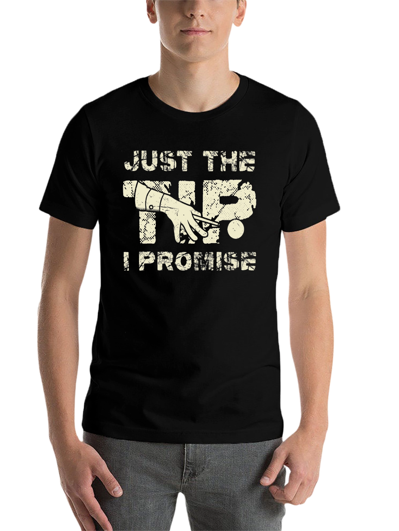 Black Just the Tip I Promise T-Shirt Billiards Graphic Tee view 7