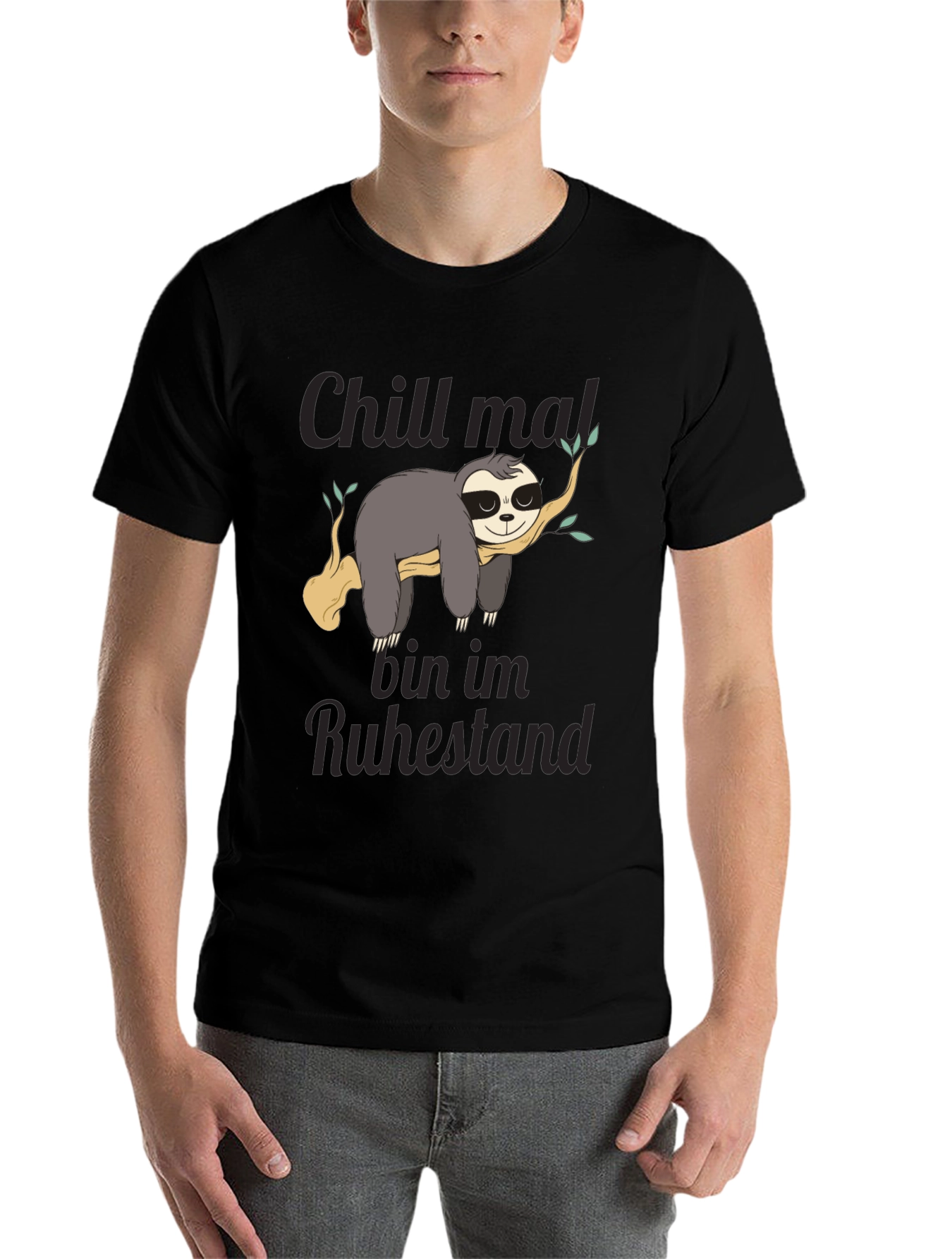 Black Chill Mal T-Shirt - Funny Sloth in Retirement Tee view 7