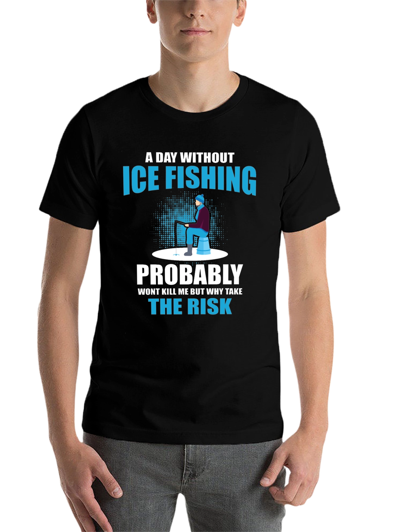 Black Ice Fishing Graphic T-Shirt view 7
